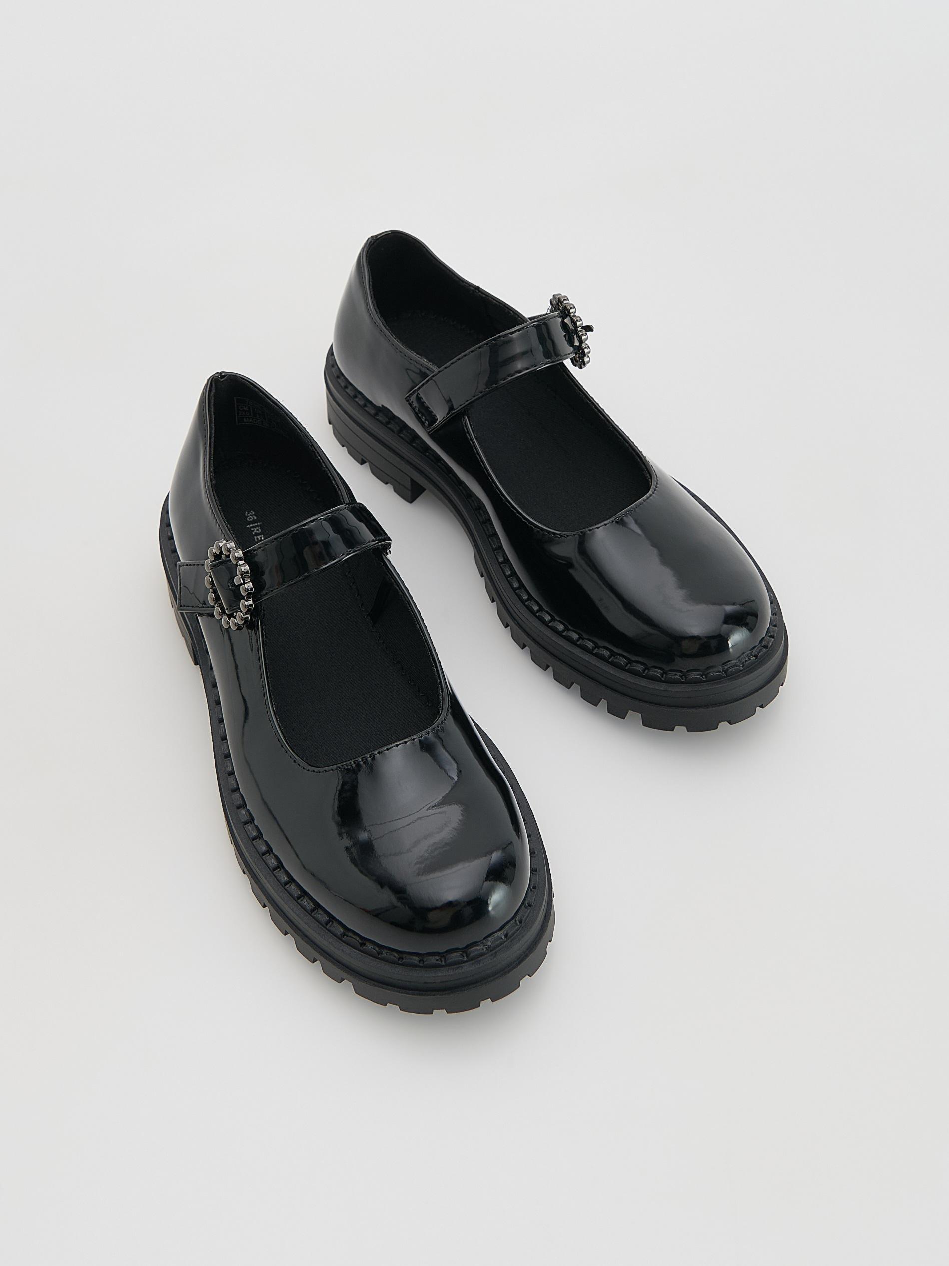 Black Patent Loafers, Black, large image number 1