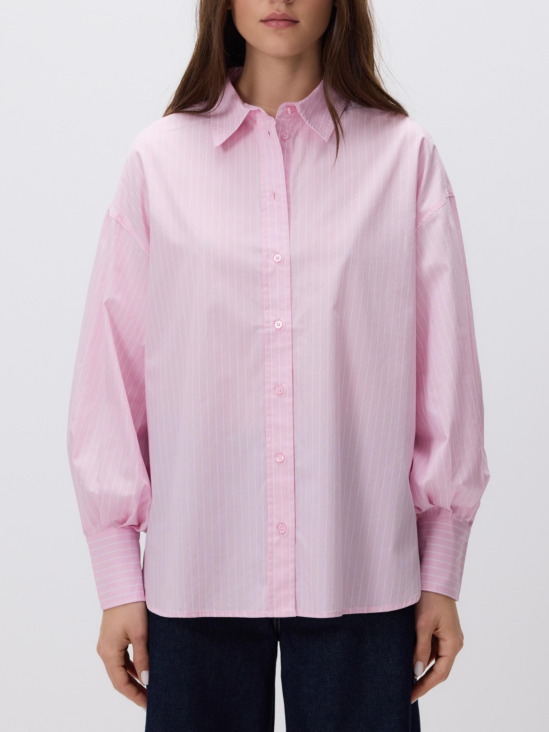 Pink Stripe Cotton Shirt, Pink, medium
