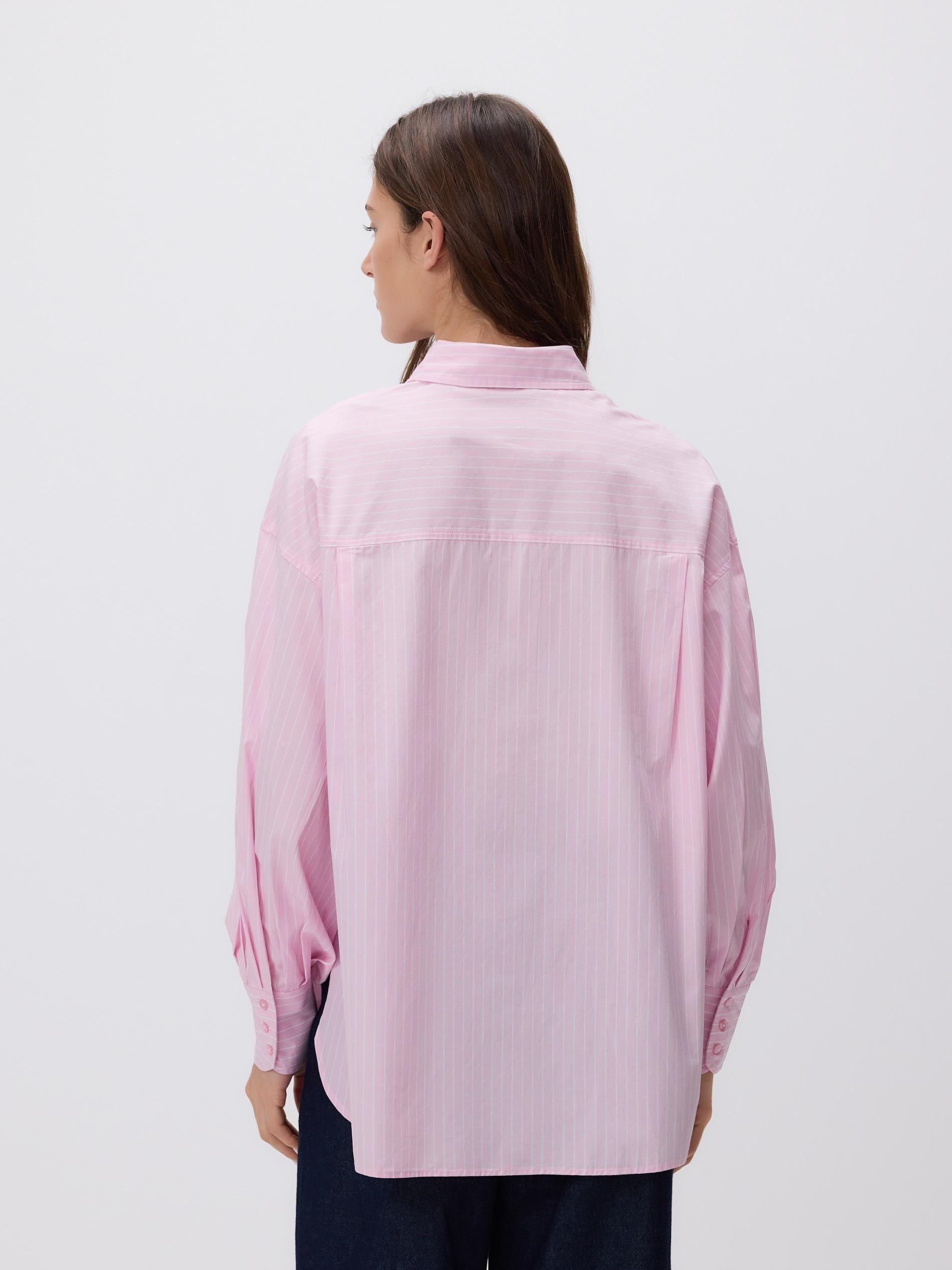 Pink Stripe Cotton Shirt, Pink, large image number 3