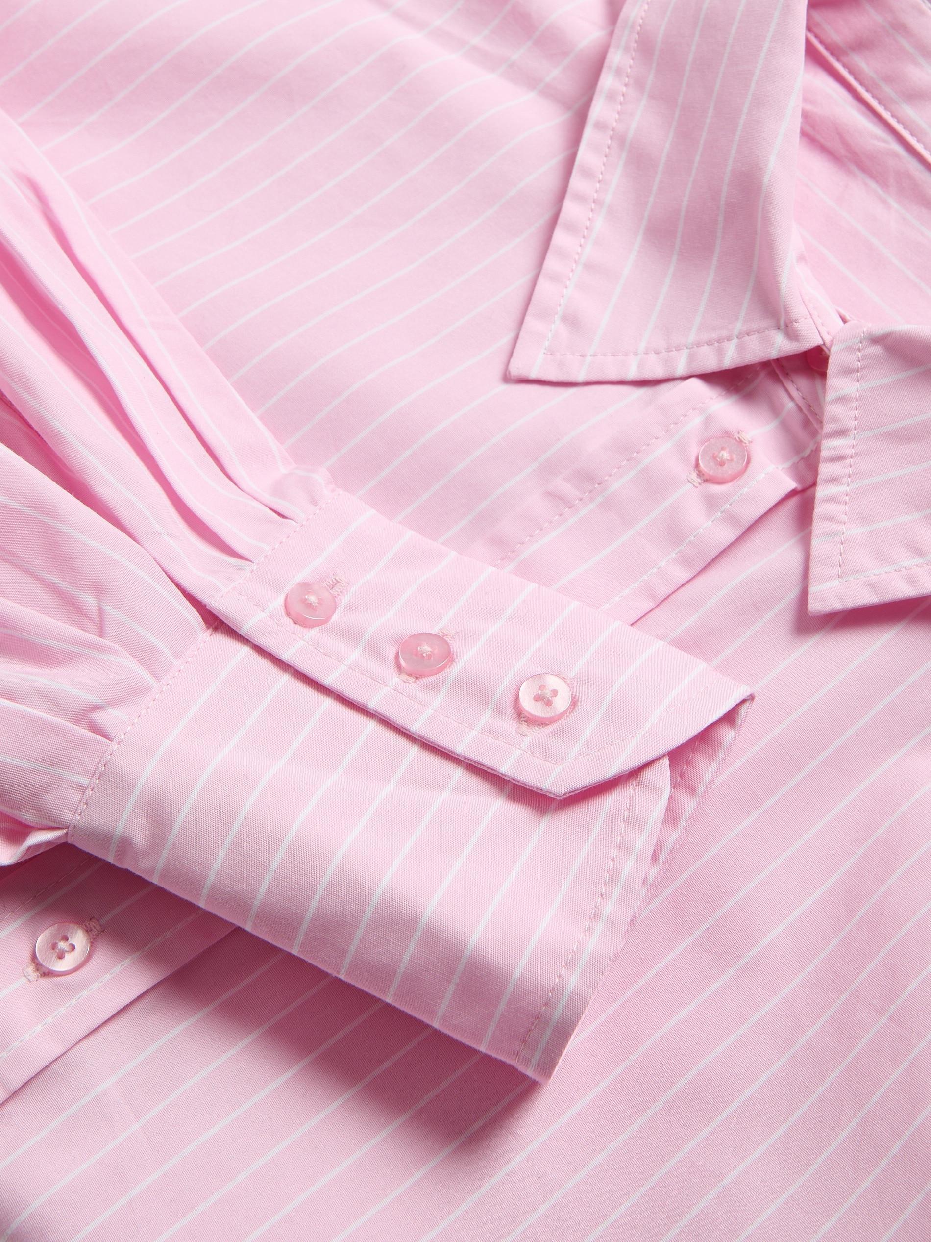 Pink Stripe Cotton Shirt, Pink, large image number 5