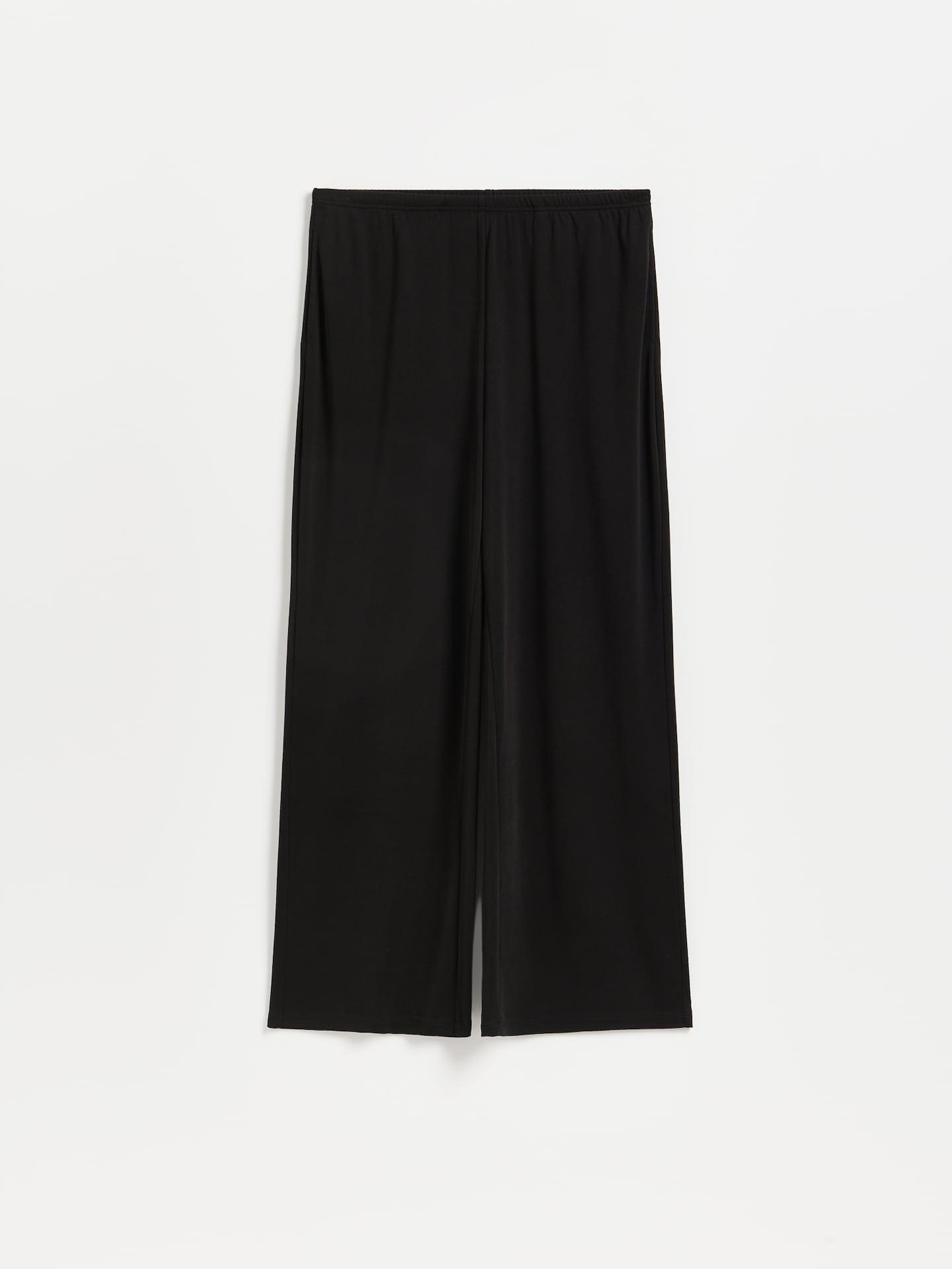 Grey Viscose Rich Wide Leg Trousers, Grey, large image number 3