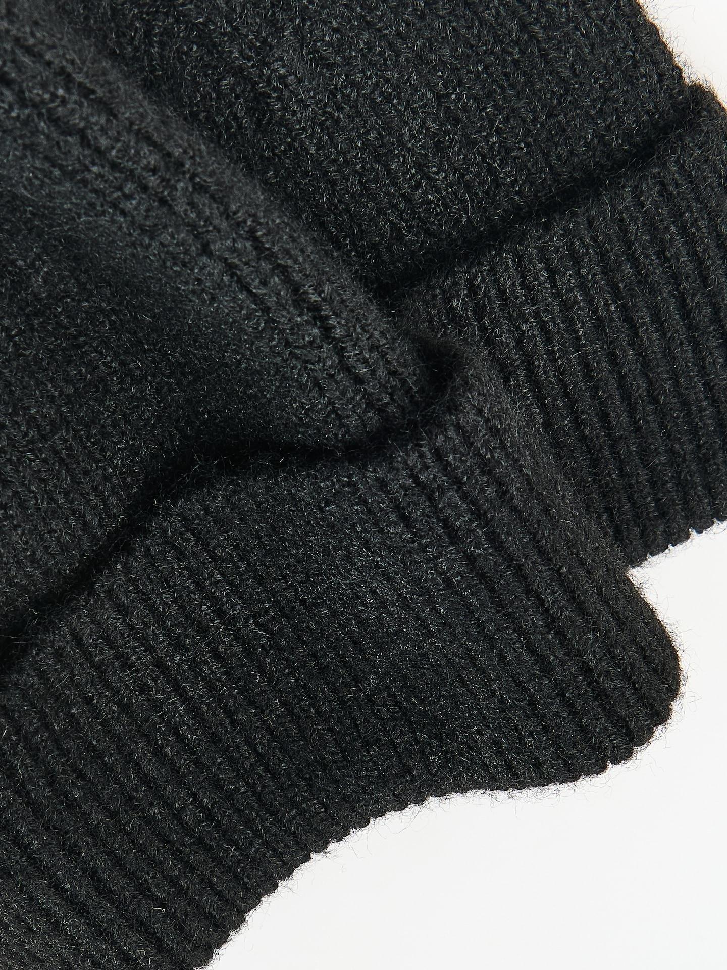 Black Beanie, Black, medium