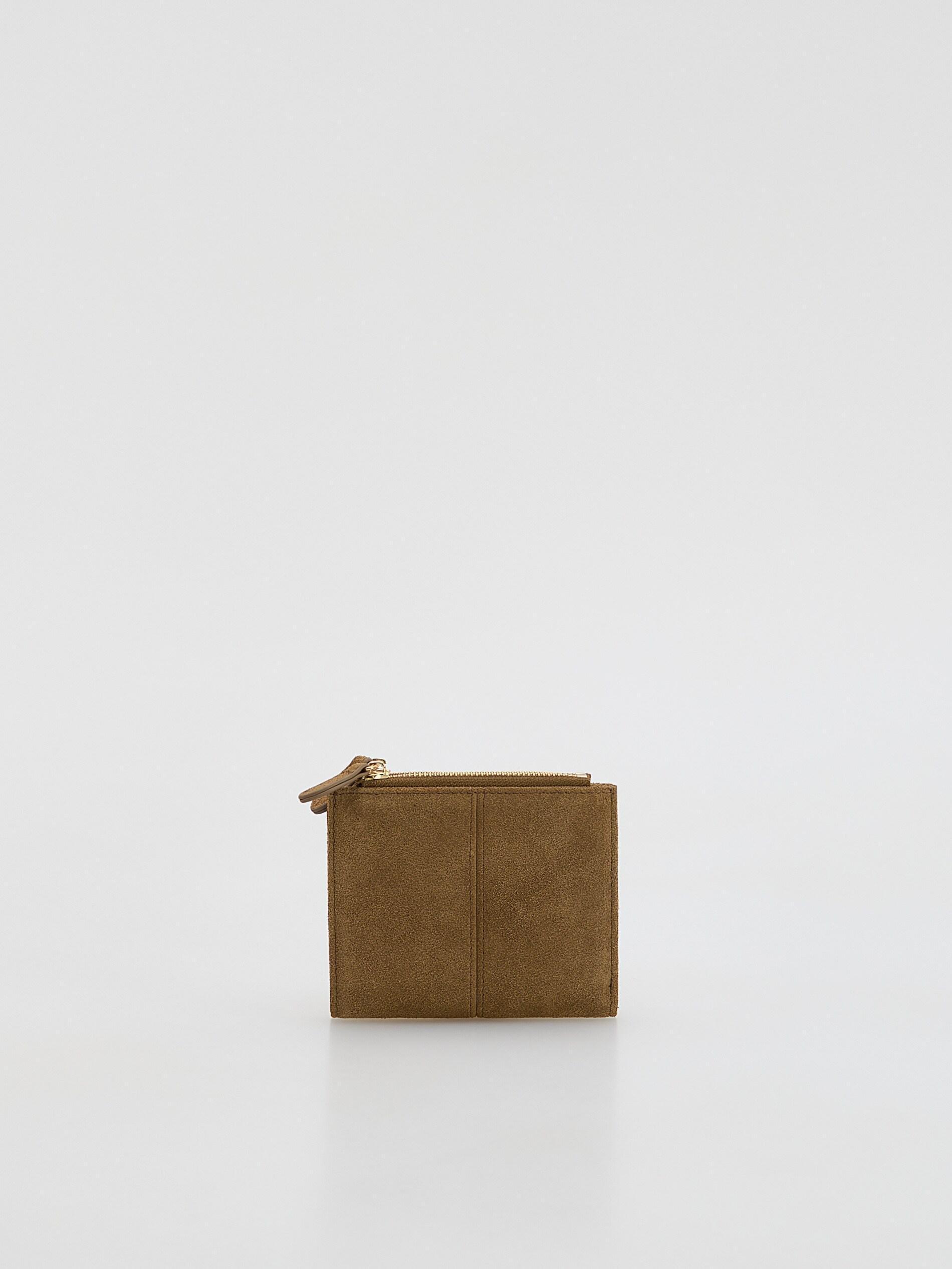 Beige Leather Wallet, Beige, medium