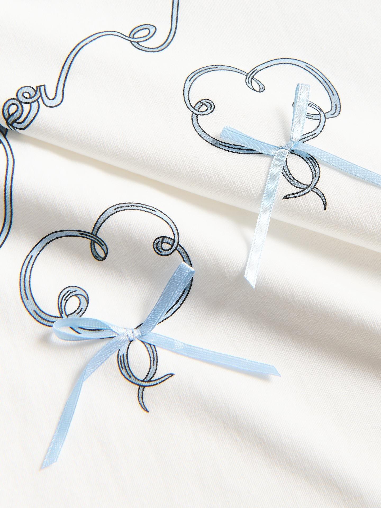 Cream Cotton T-Shirt With Bows, Ivory, medium