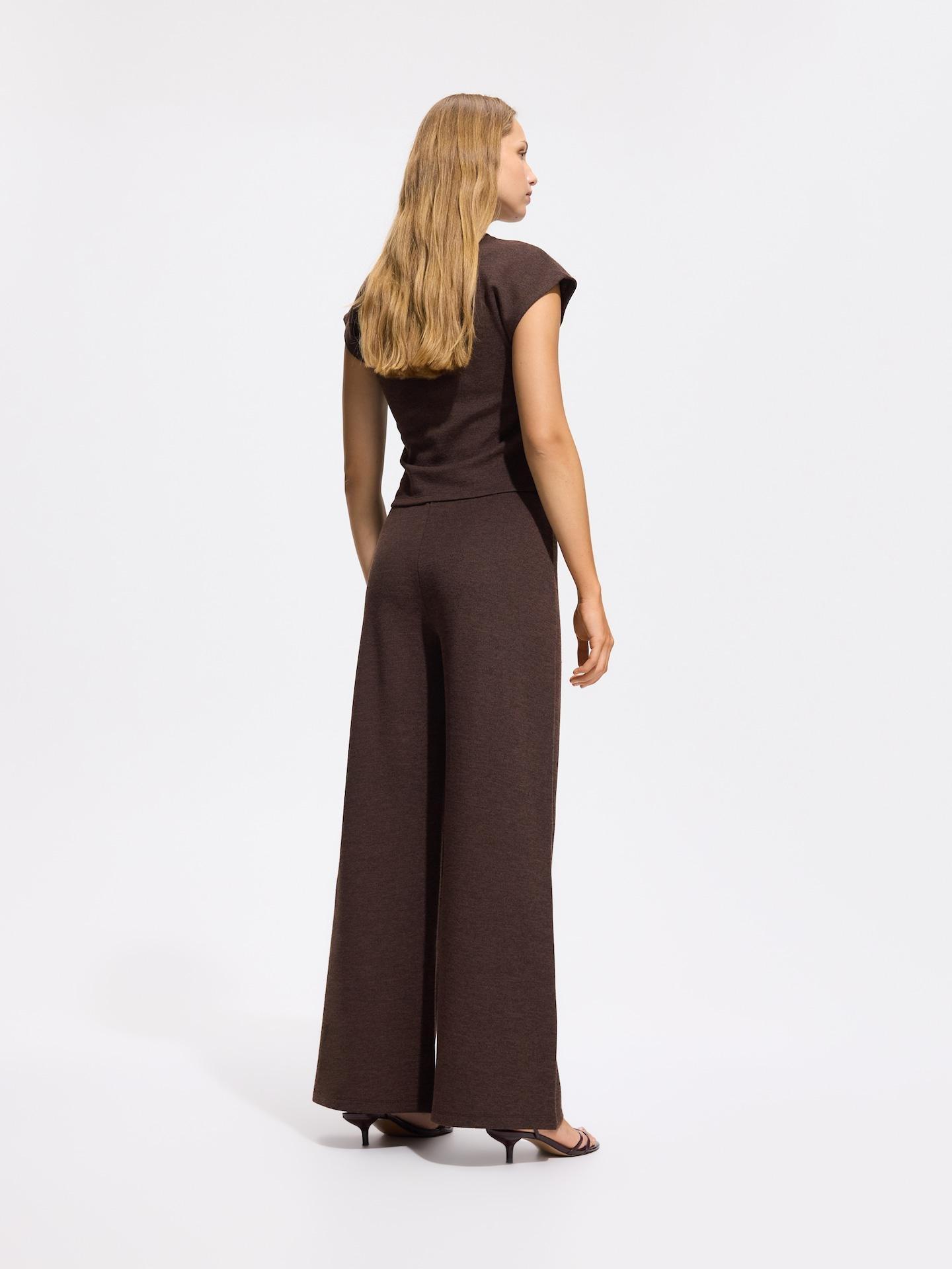 Brown Jersey Trousers, Brown, medium