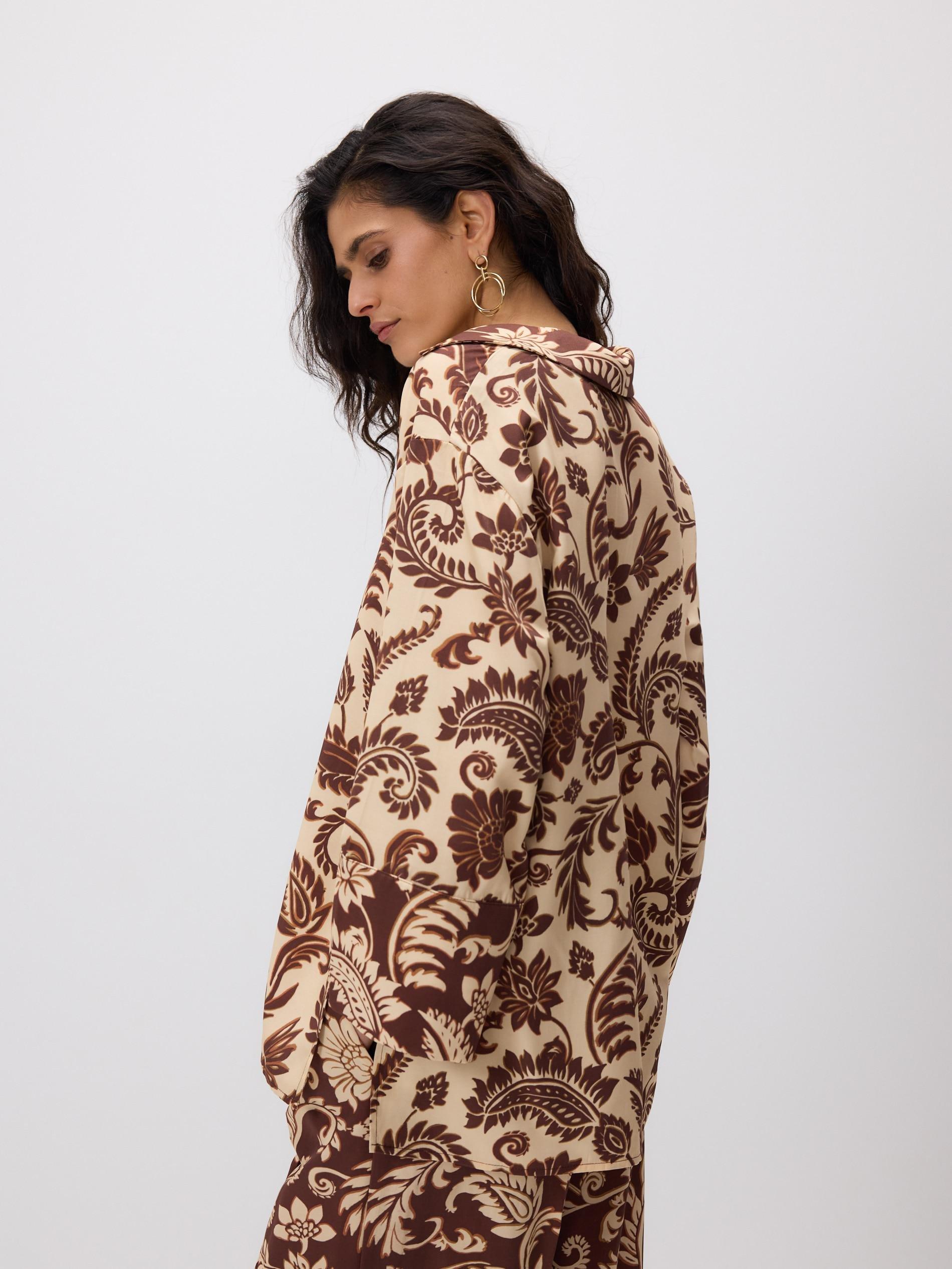 Multicolour Patterned Viscose Blend Blouse, Multicolor, large image number 0