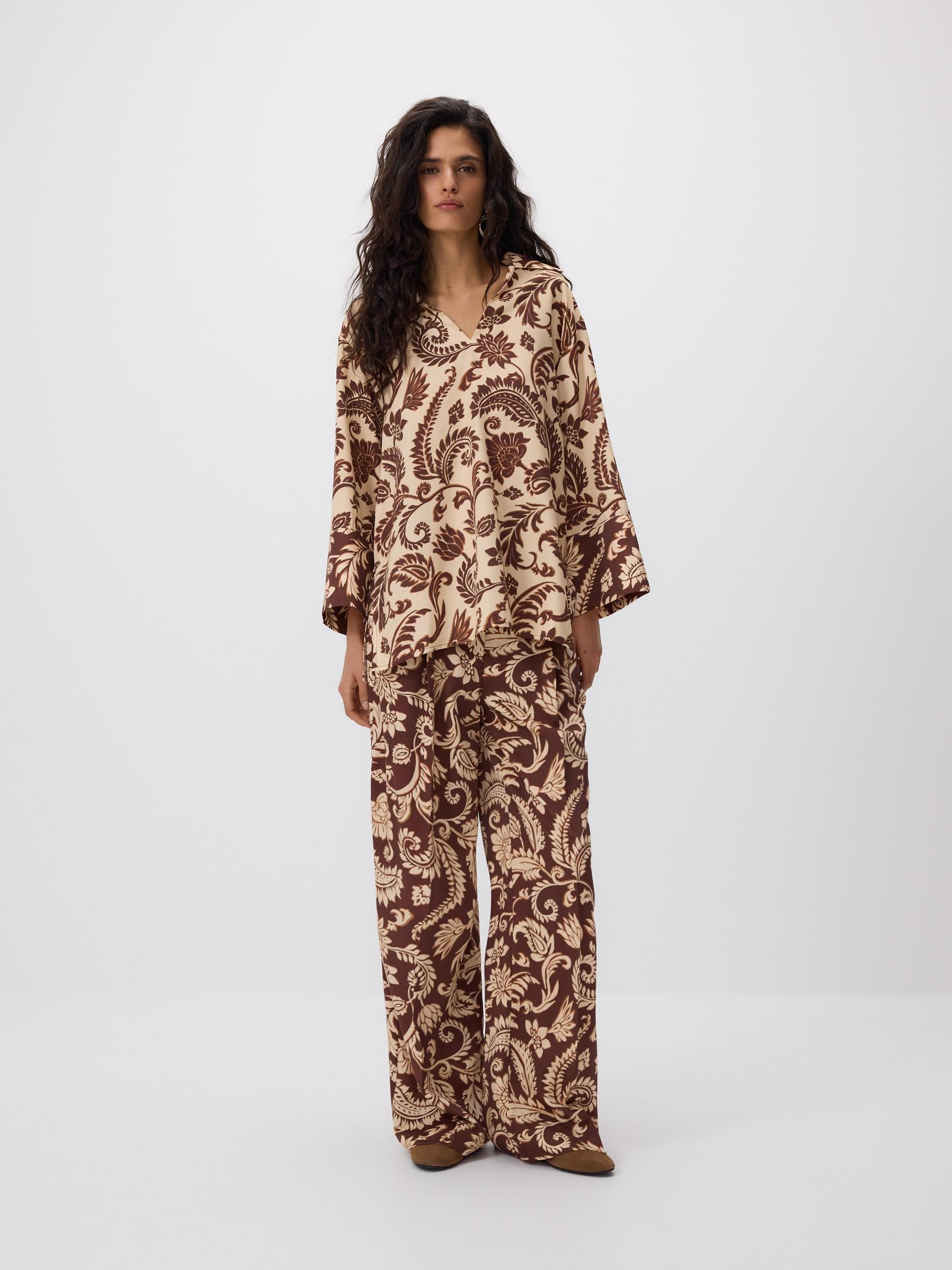 Multicolour Patterned Viscose Blend Blouse, Multicolor, large image number 2