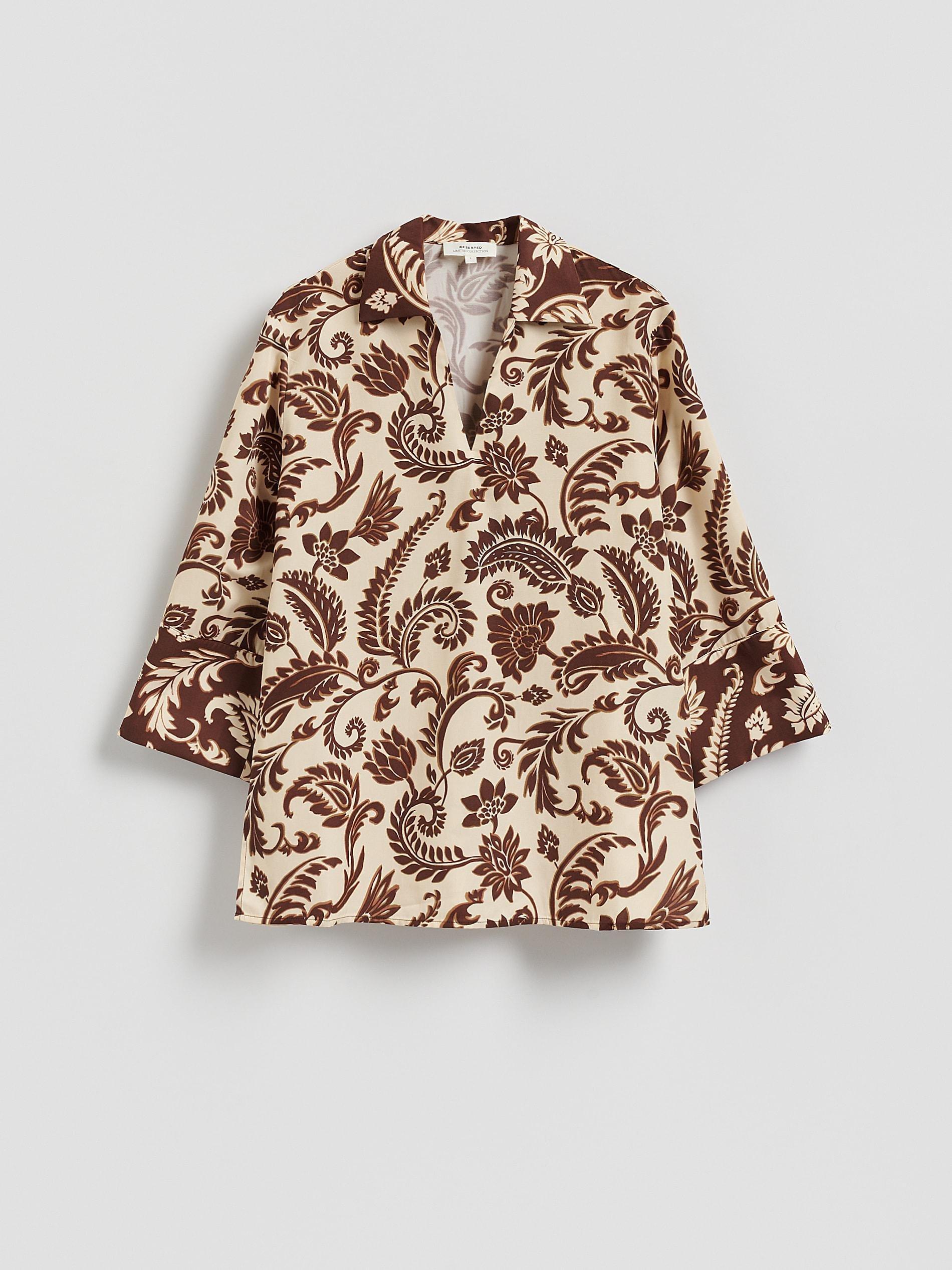 Multicolour Patterned Viscose Blend Blouse, Multicolor, large image number 6