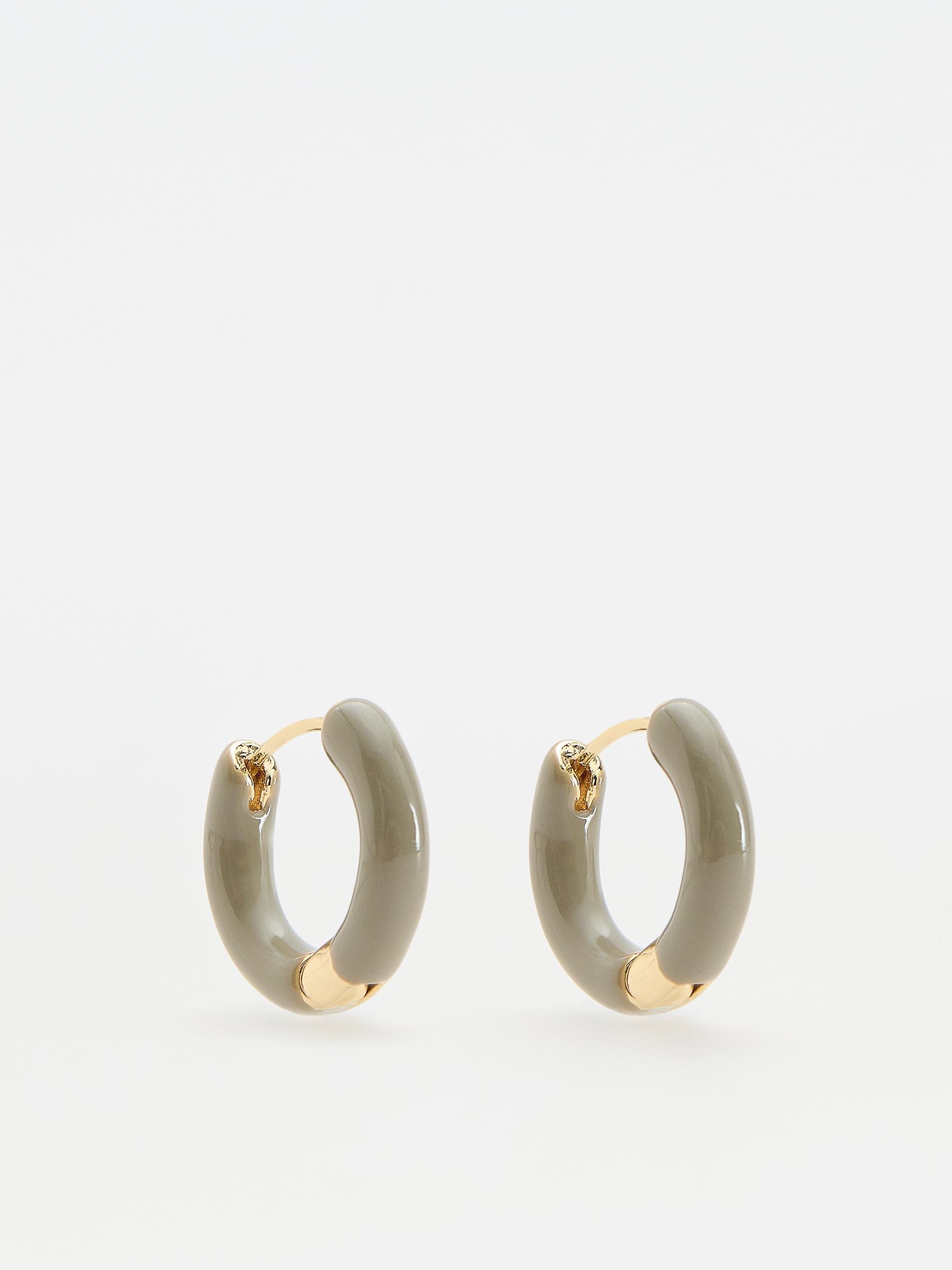 Beige Circular Drop Earrings, Beige, large image number 0