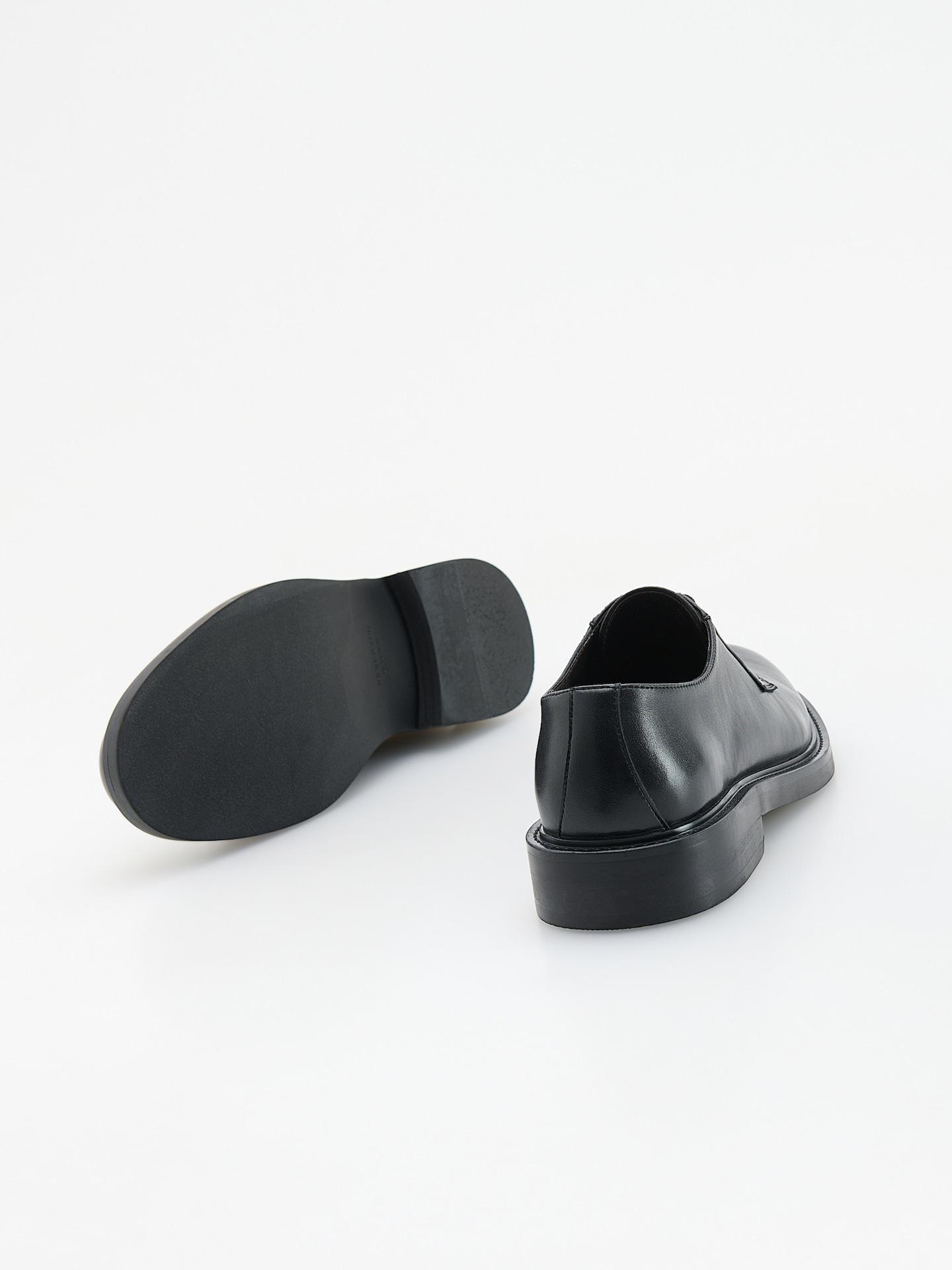 Black Leather Loafers, Black, medium