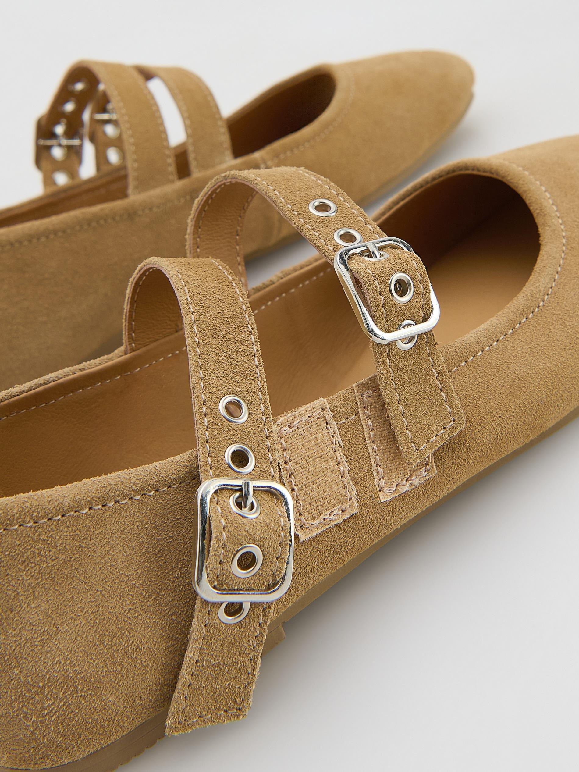 Brown Suede Ballerinas, Brown, large image number 3