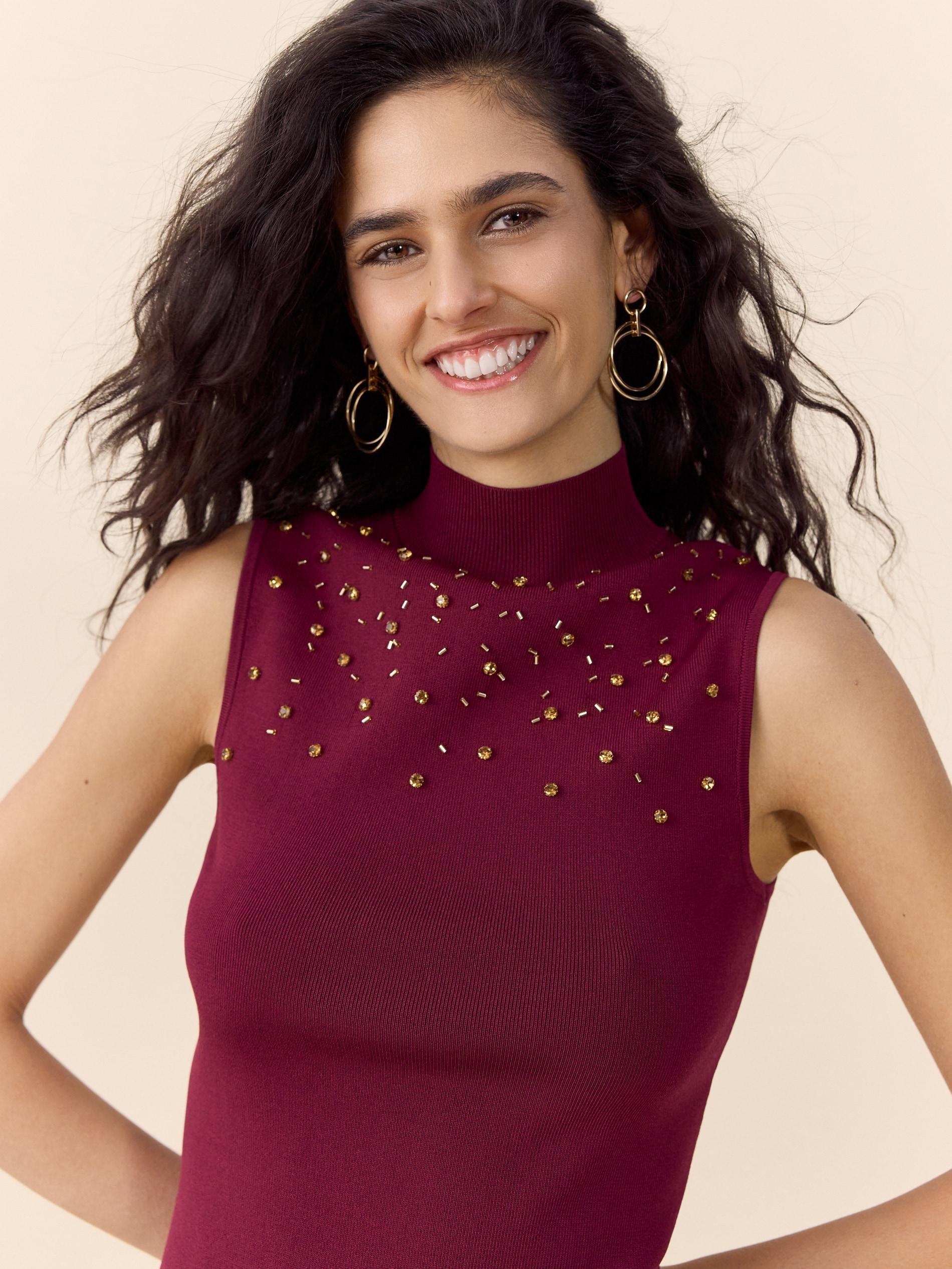 Fuchsia Top With Decorative Details, Pink, large image number 4