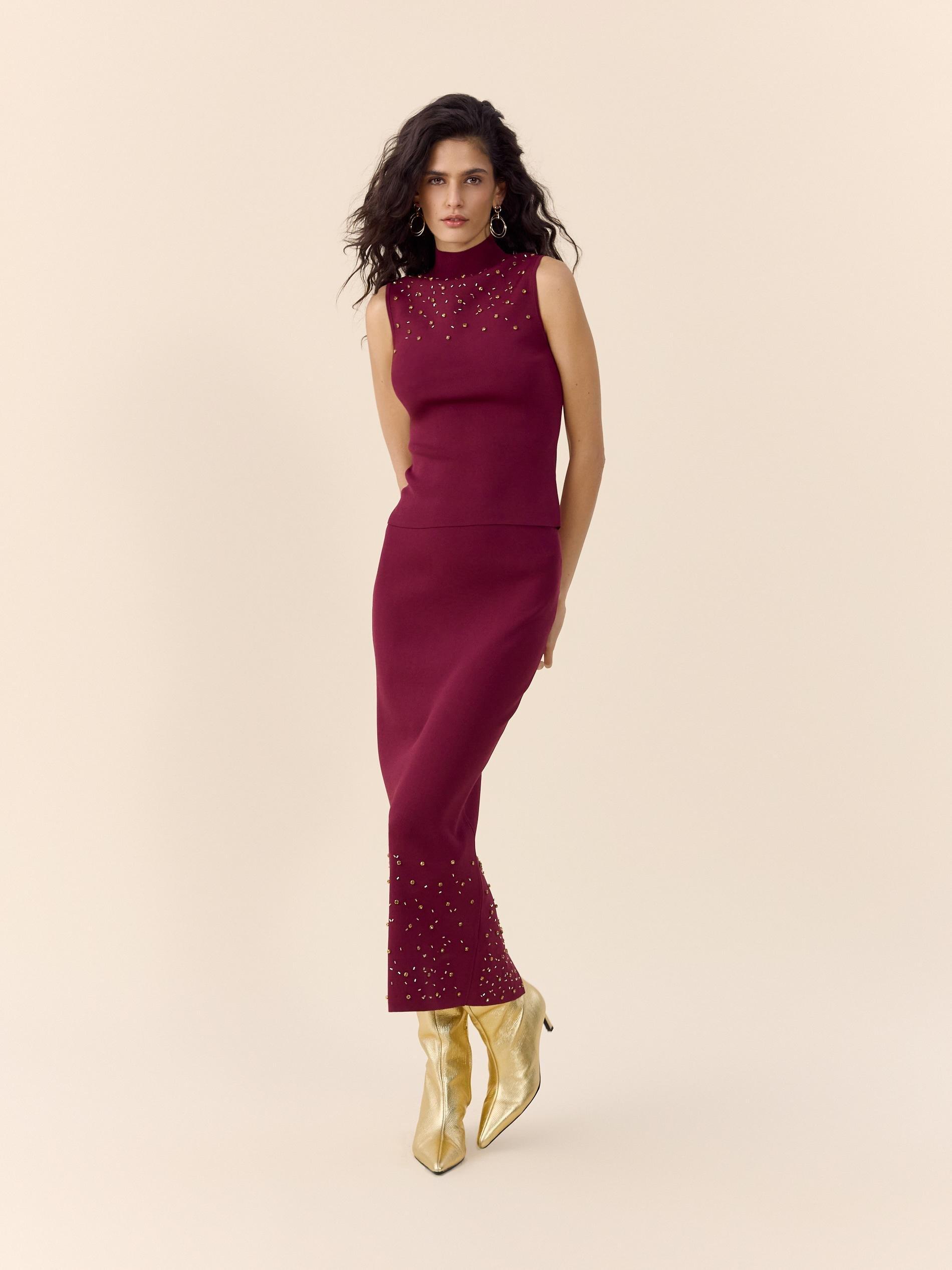 توب مع ديكوري التفاصيل فوشيا, Pink, large image number 5