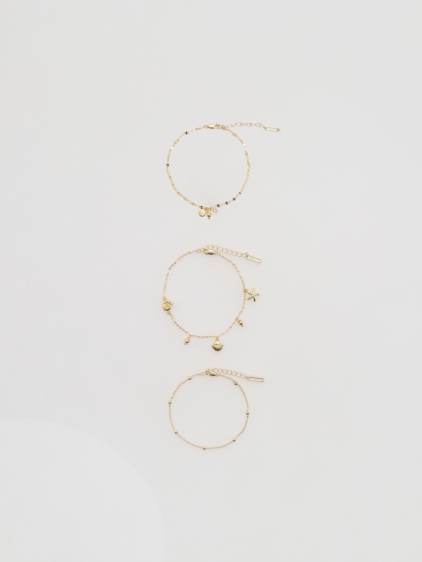 سوار كاحل طقم ذهبي, Golden, medium