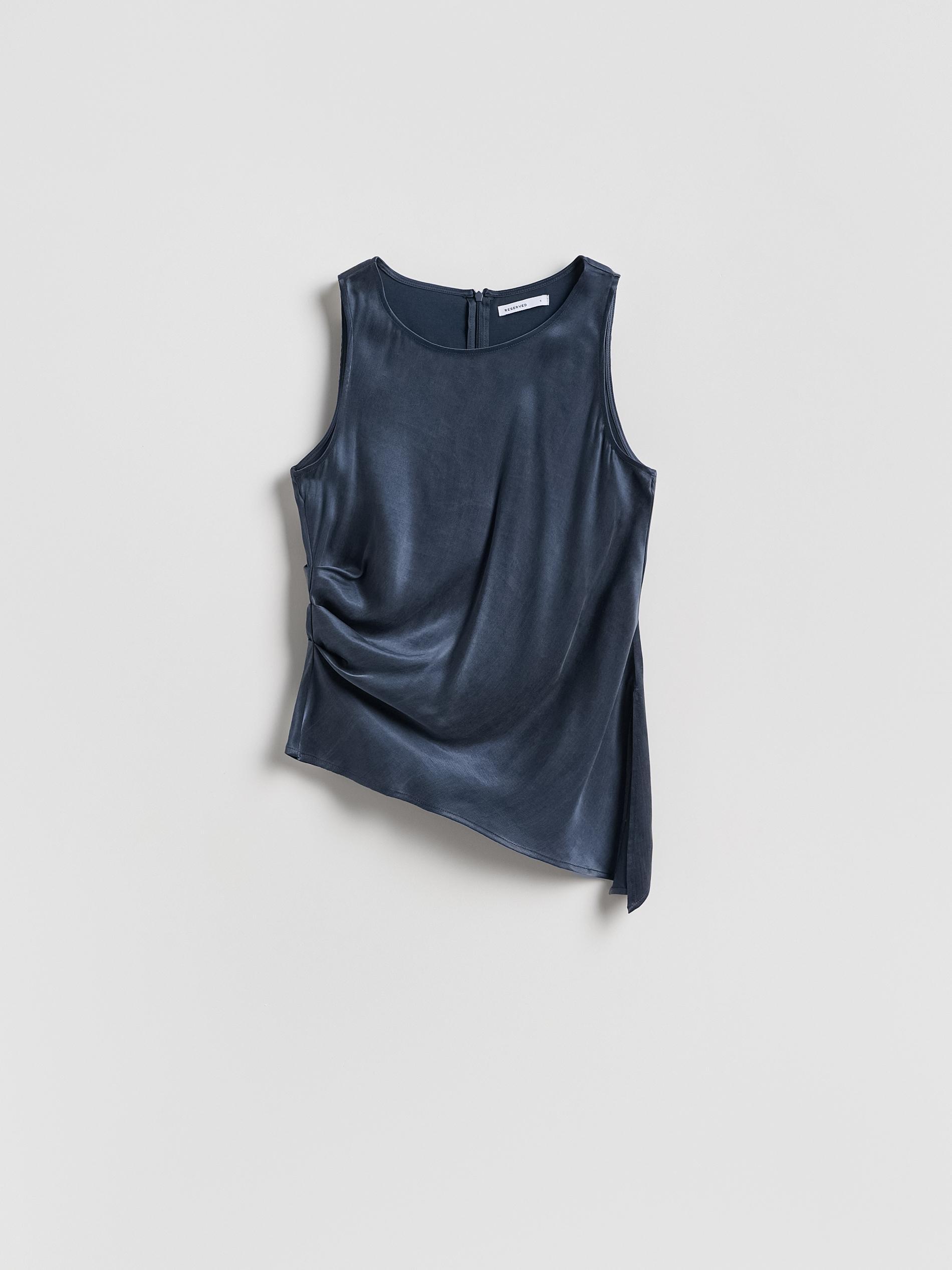 Purple Asymmetrical Top With Lyocell, Purple, large image number 4