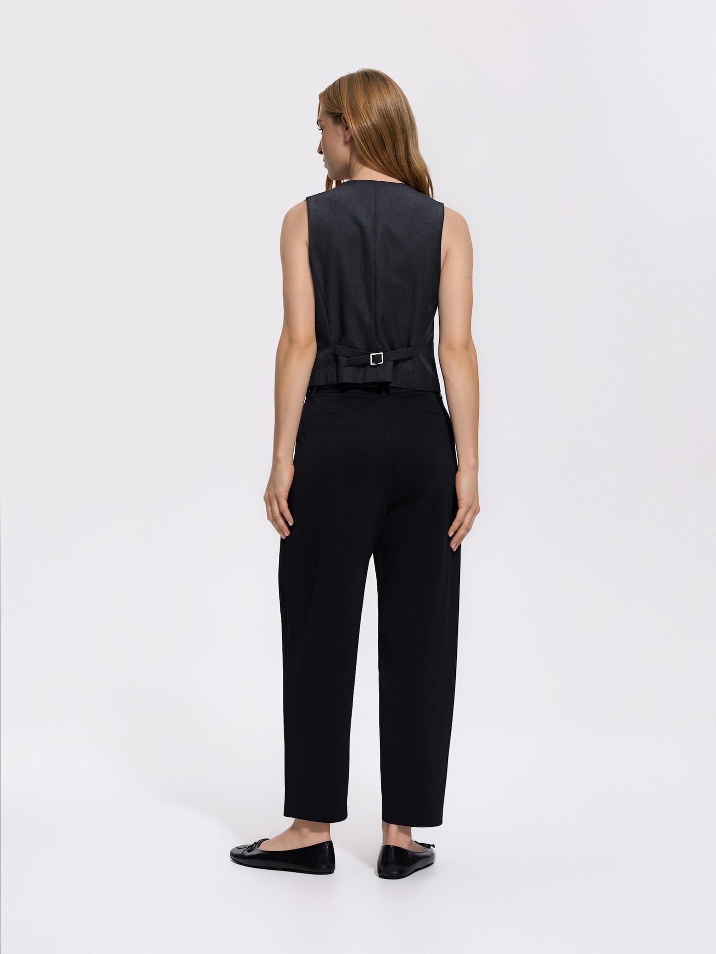 Black Trousers With Decorative Belt, Black, large image number 1