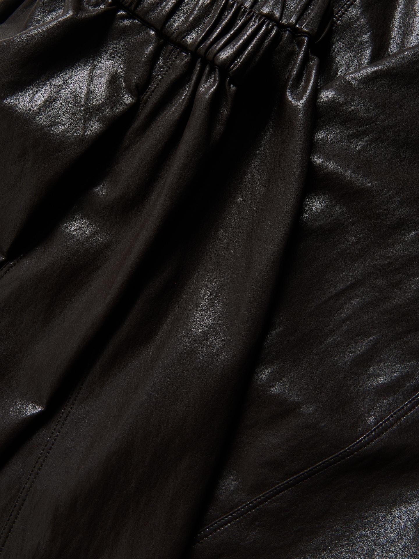 Brown Faux Leather Trousers, Brown, large image number 5
