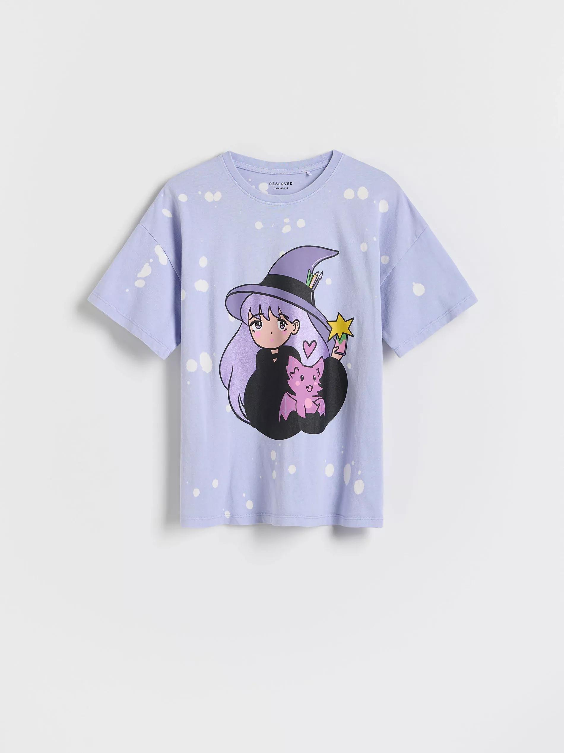 Violet T-Shirt With Print, , large image number 5