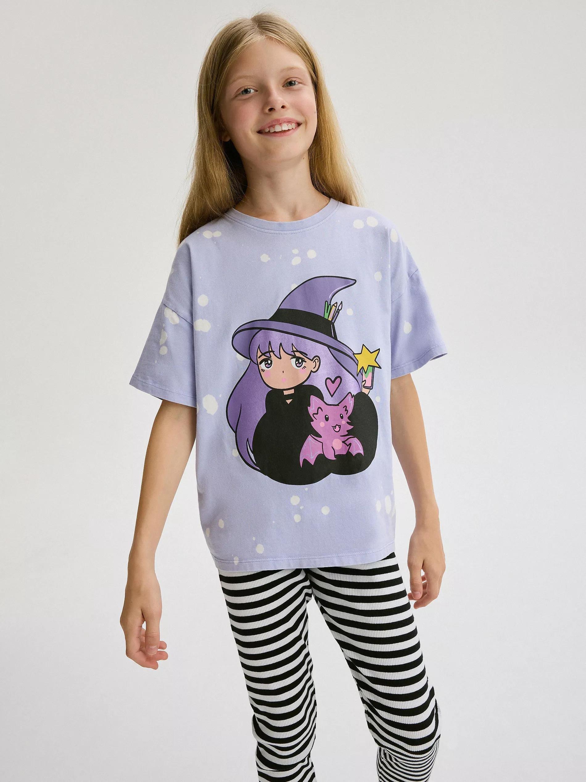 Violet T-Shirt With Print, , large image number 8