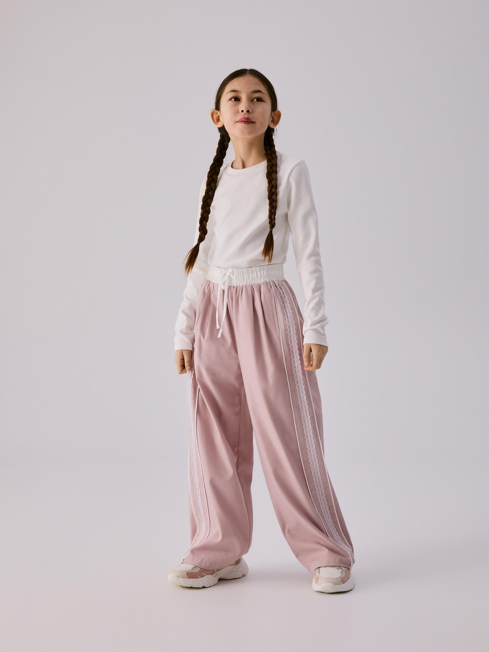 Cream Plain Long Sleeve T-Shirt, Ivory, large image number 3