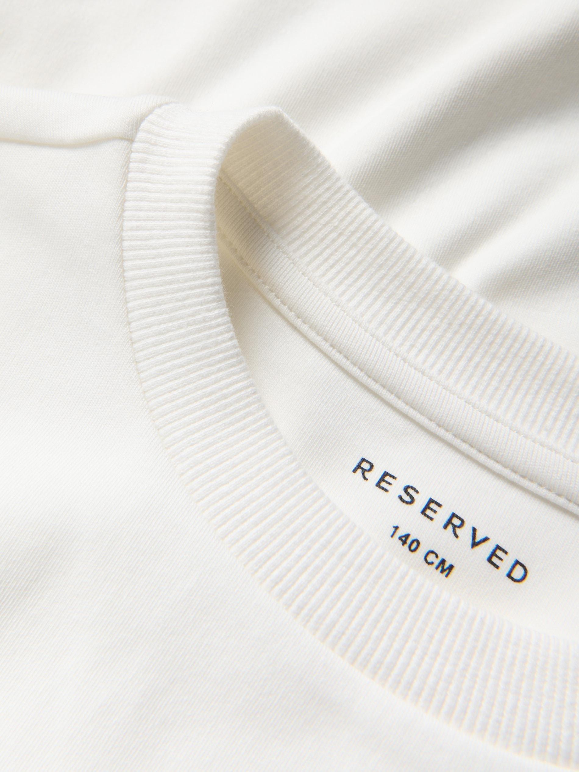 Cream Plain Long Sleeve T-Shirt, Ivory, large image number 4