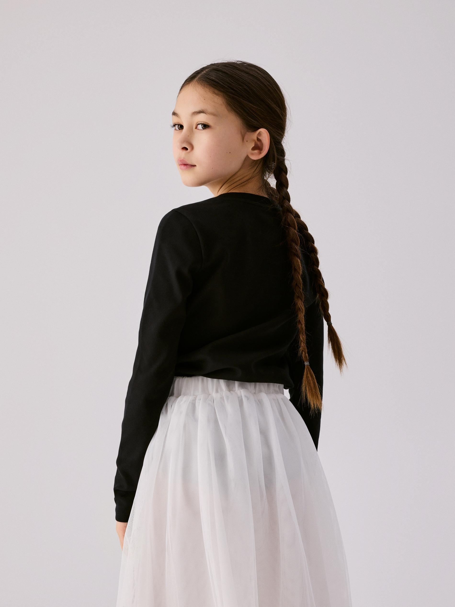 Black Plain Long Sleeve T-Shirt, Black, large image number 3