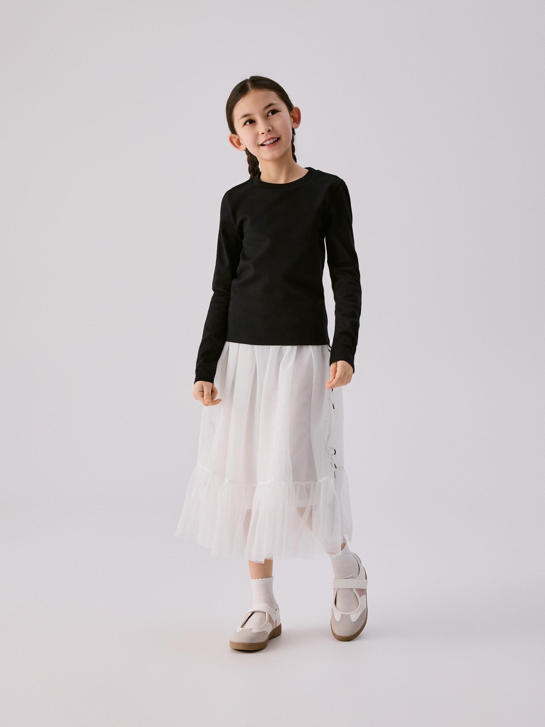 Black Plain Long Sleeve T-Shirt, Black, large image number 4