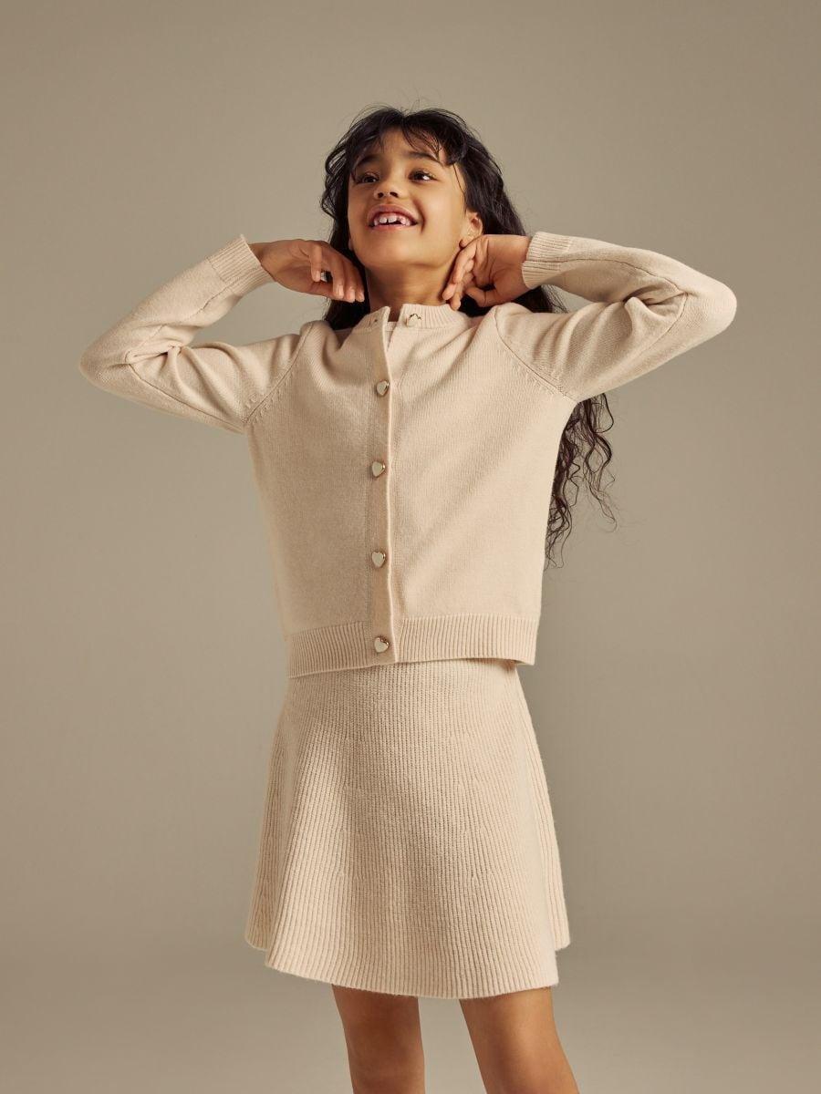 Beige Knit Cardigan, Ivory, large image number 2
