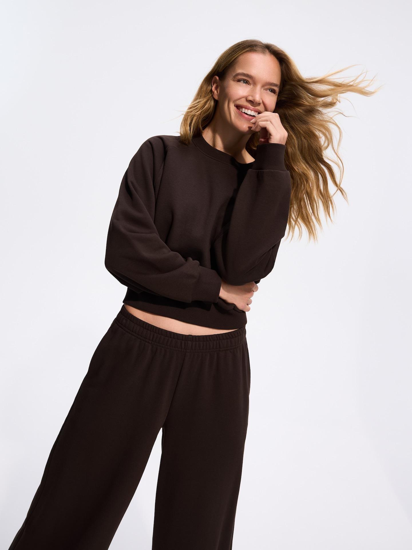 Brown Cotton Rich Sweatpants, Brown, medium