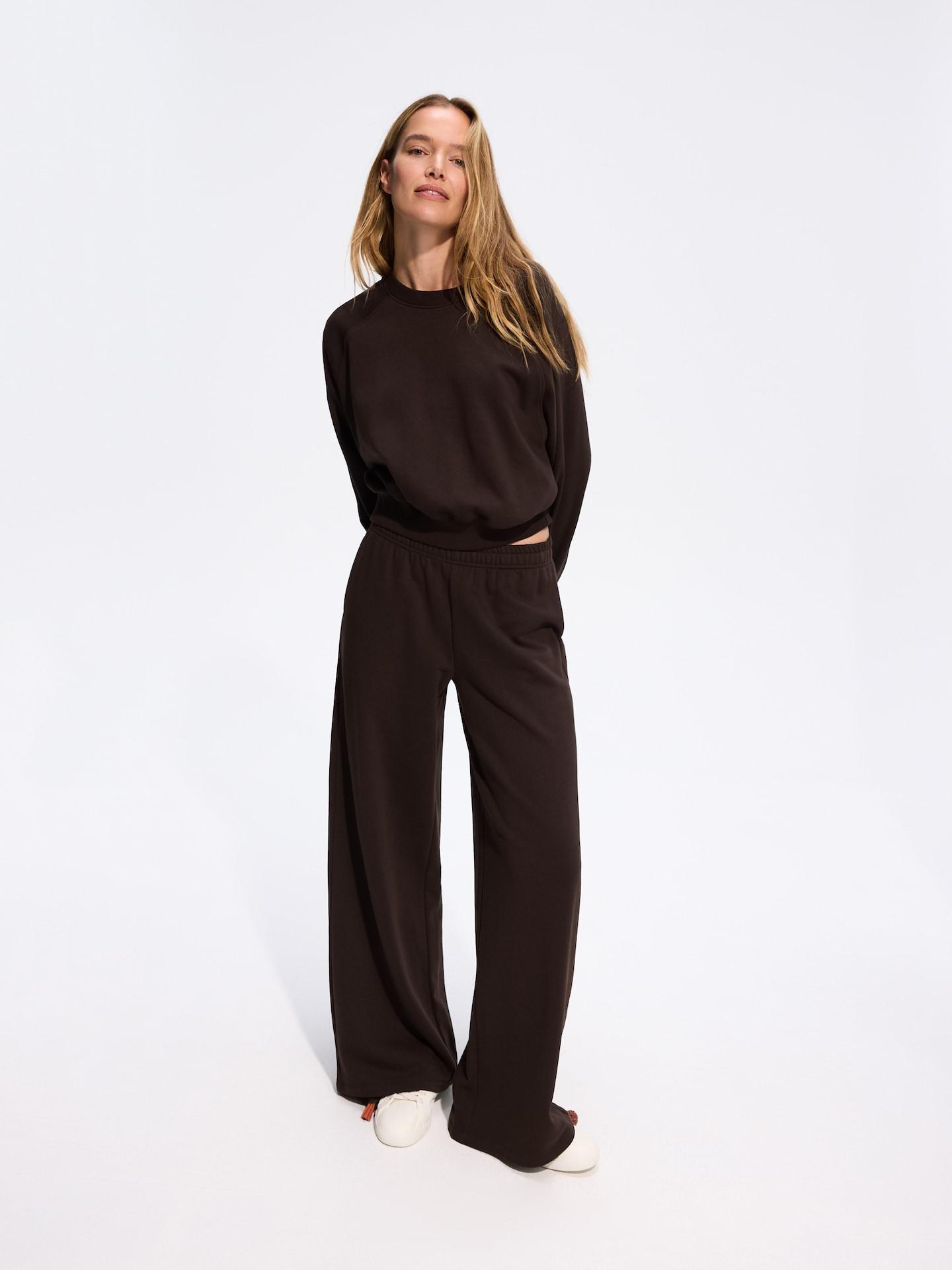 Brown Cotton Rich Sweatpants, Brown, large image number 3