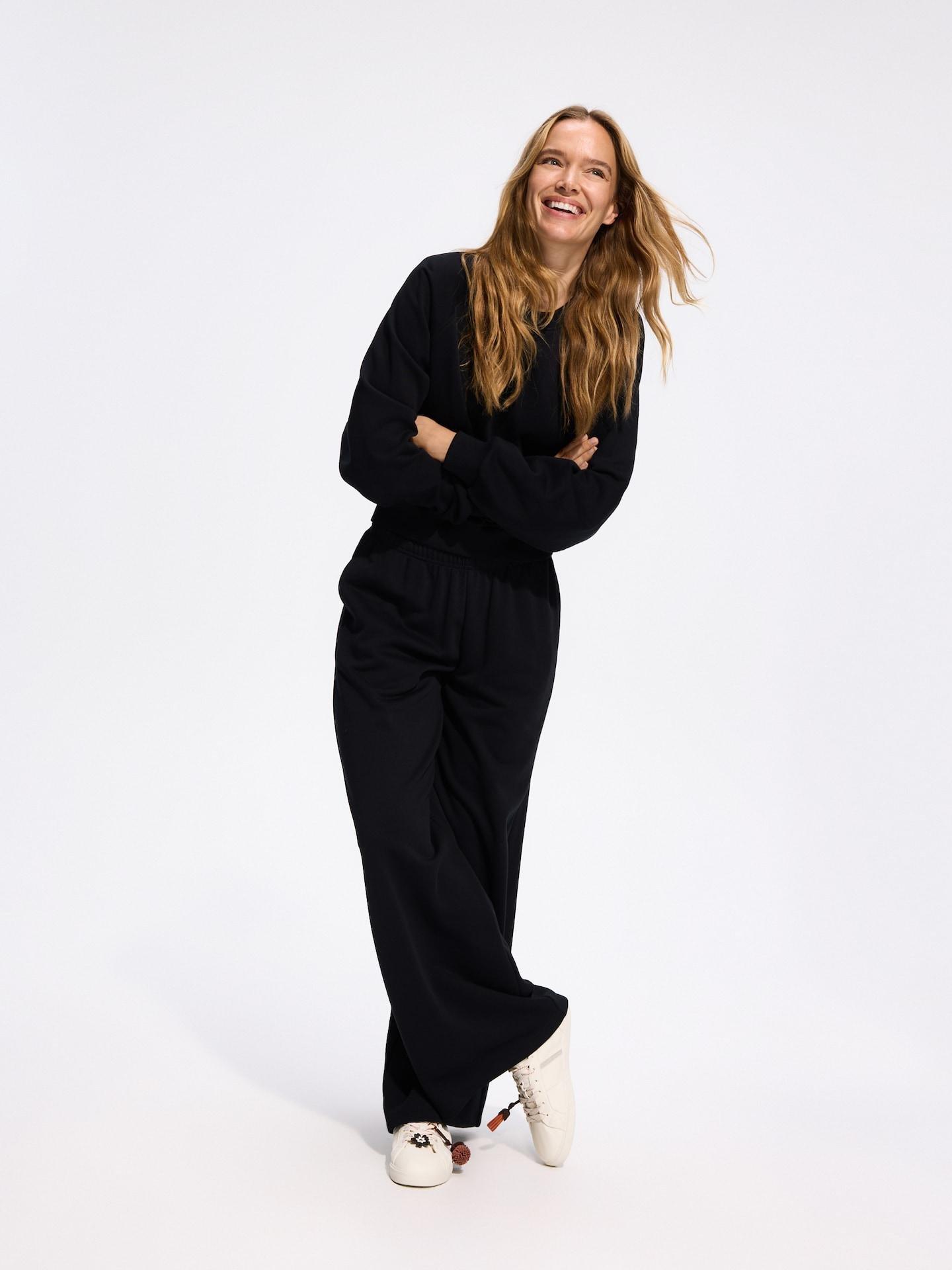 Black Cotton Rich Sweatpants, Black, medium