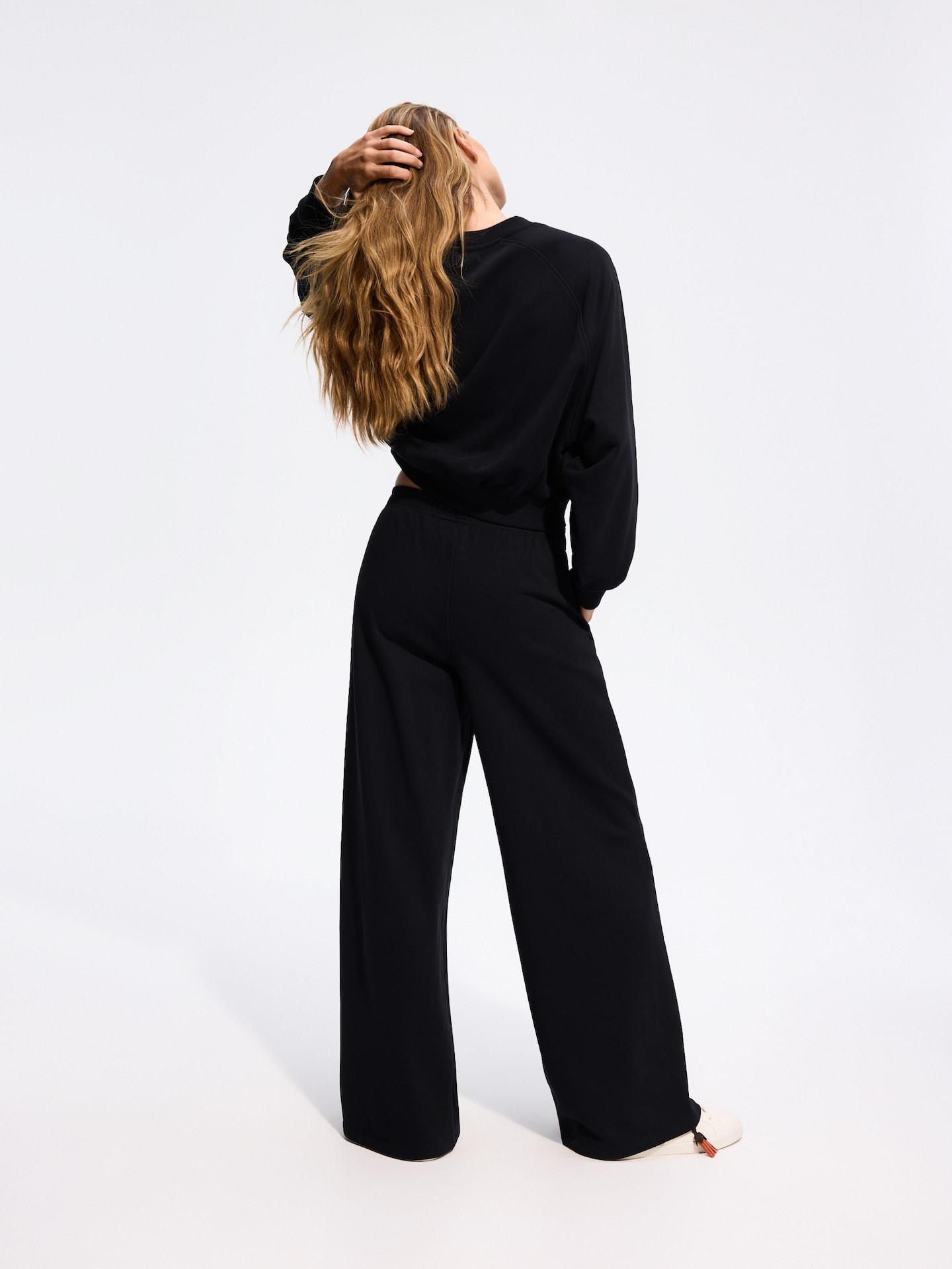 Black Cotton Rich Sweatpants, Black, large image number 3