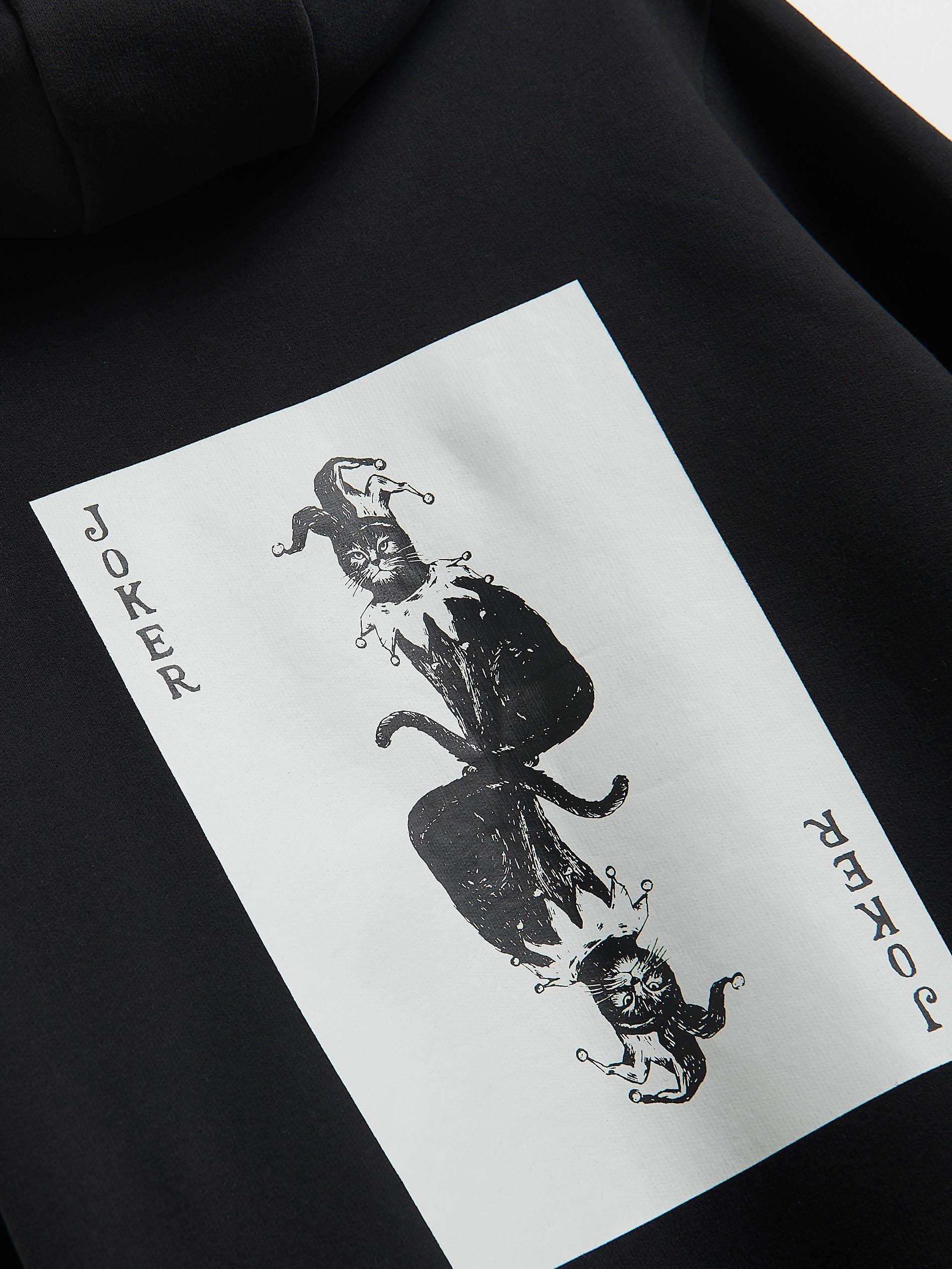 Black Hoodie With Back Print, Black, large image number 5