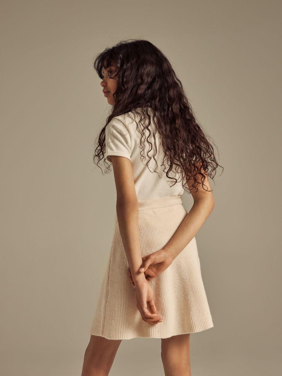 Beige Jersey Skirt, Ivory, large image number 1