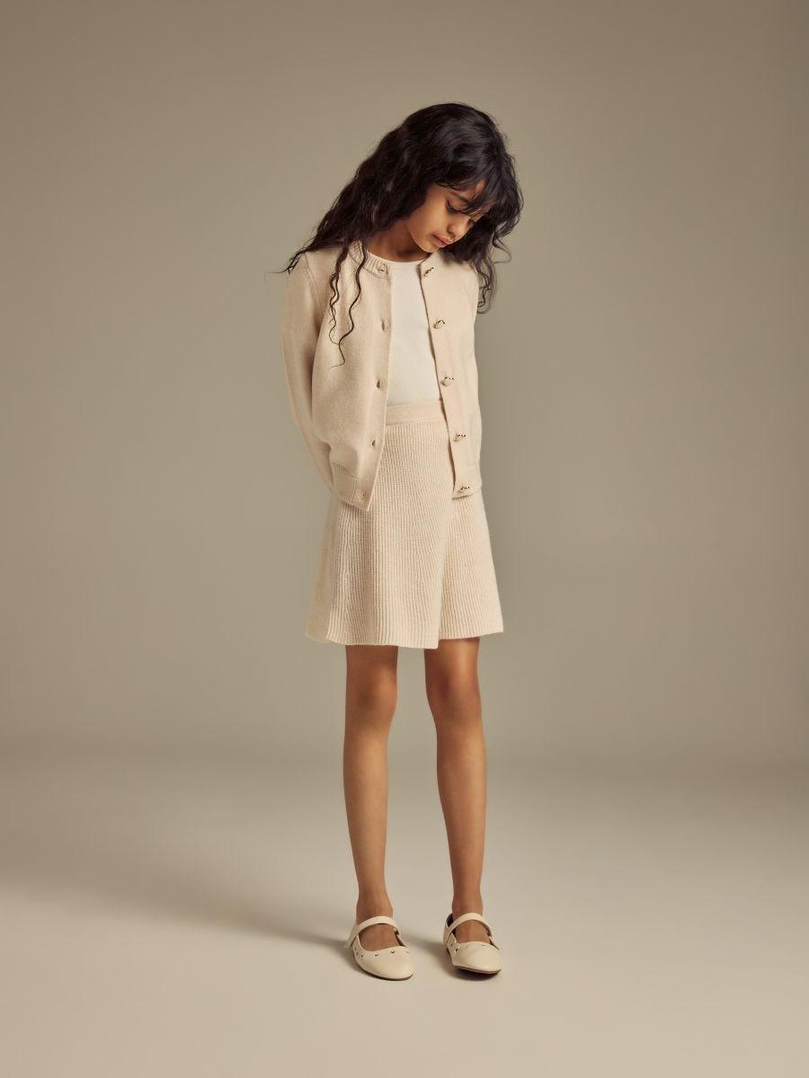 Beige Jersey Skirt, Ivory, large image number 2