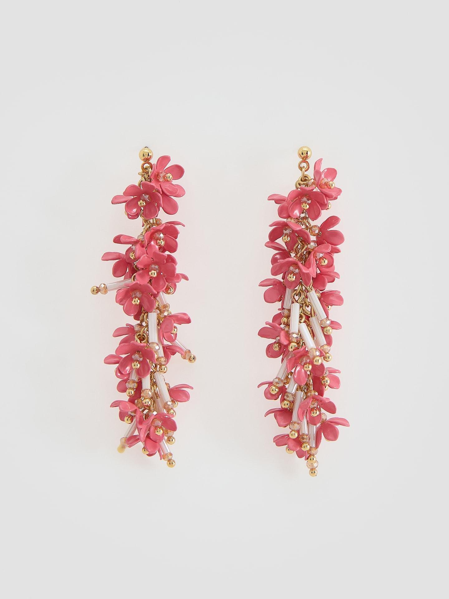 Orange Dangle Earrings, Orange, large image number 1