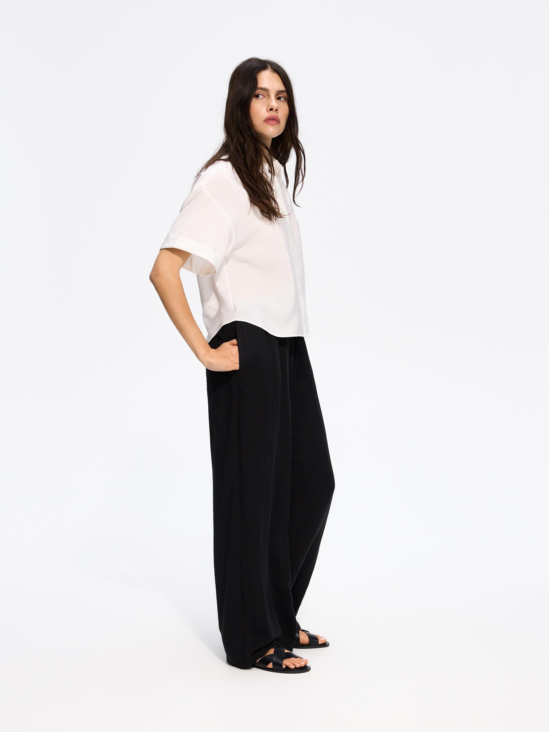 Cream Viscose Rich Shirt, Ivory, medium