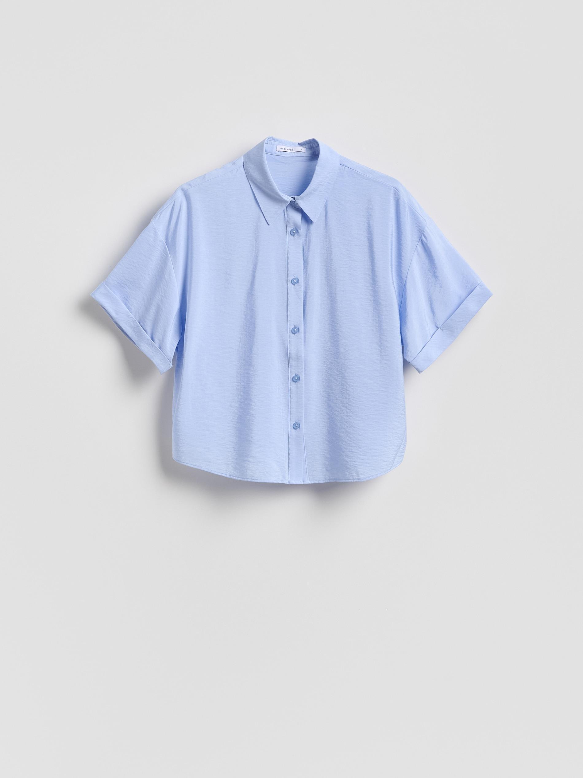 Blue Viscose Rich Shirt, Blue, large image number 3
