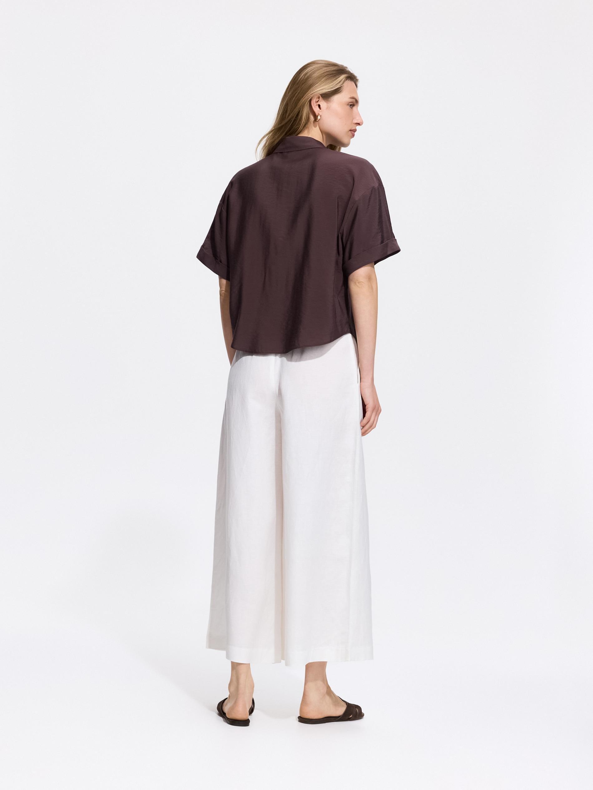 Brown Viscose Rich Shirt, Brown, large image number 3