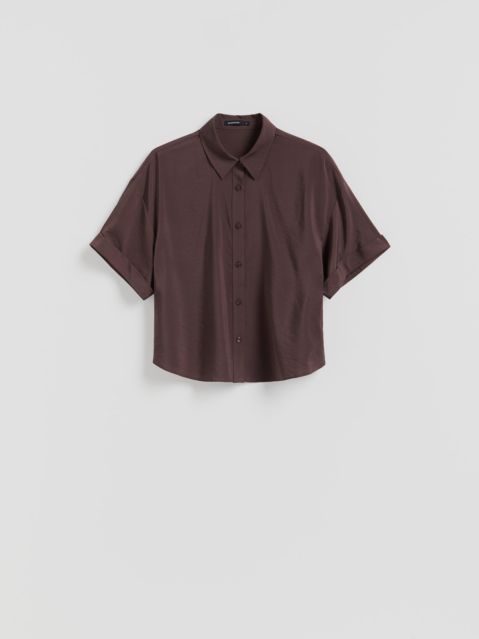 Brown Viscose Rich Shirt, Brown, large image number 4