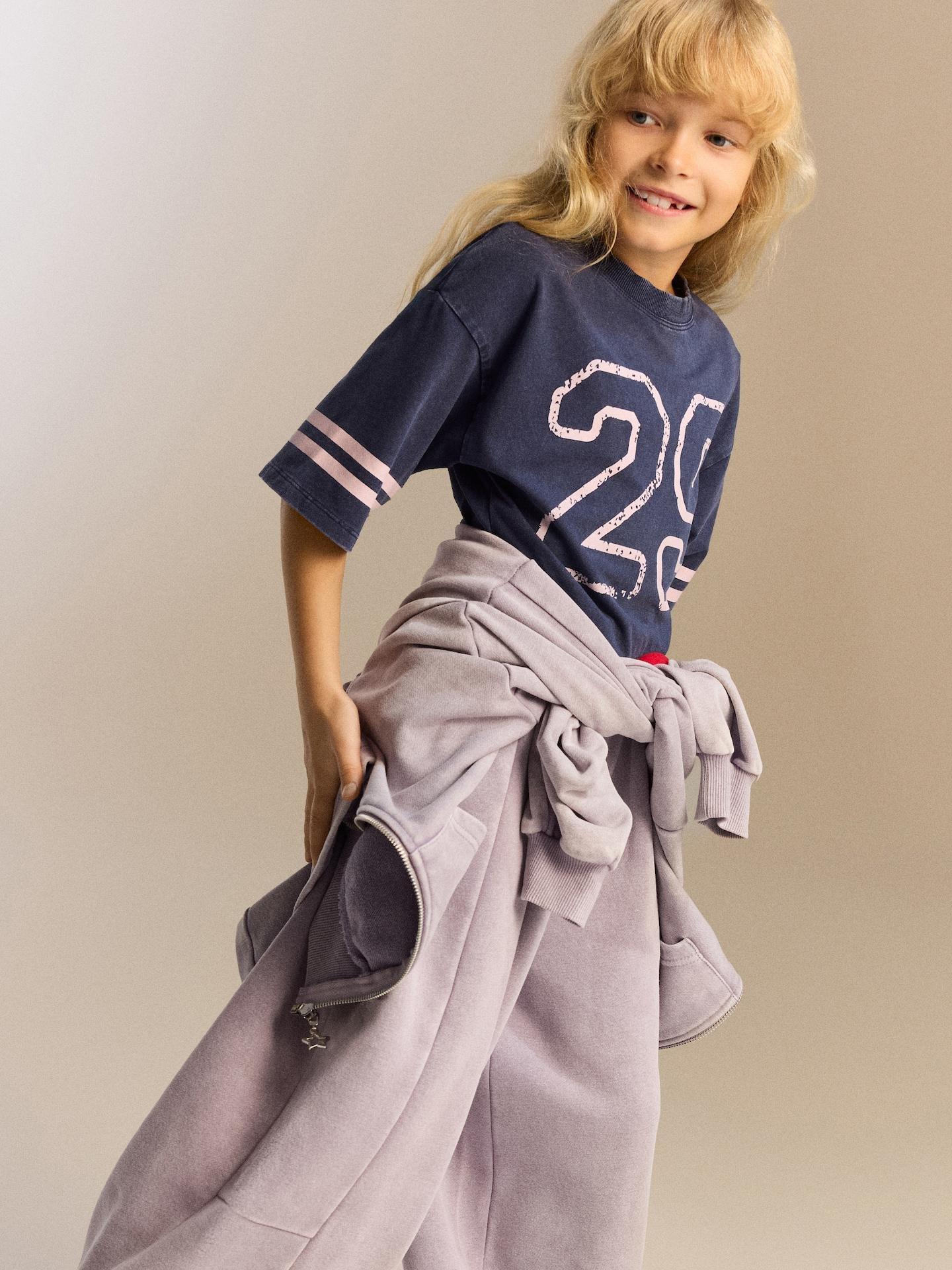 Purple T-Shirt With Wash Effect, Blue, large image number 3