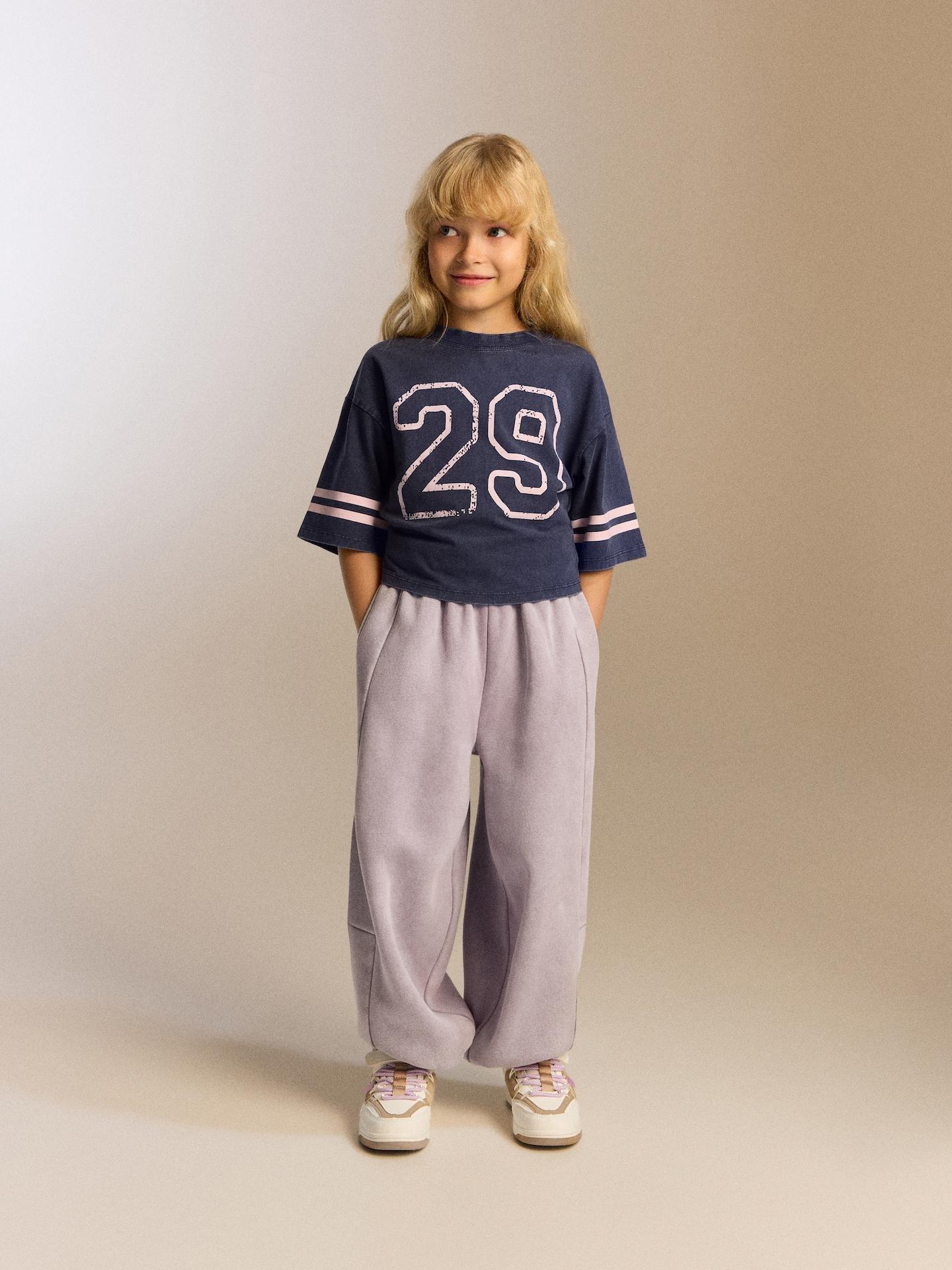Purple T-Shirt With Wash Effect, Blue, large image number 4