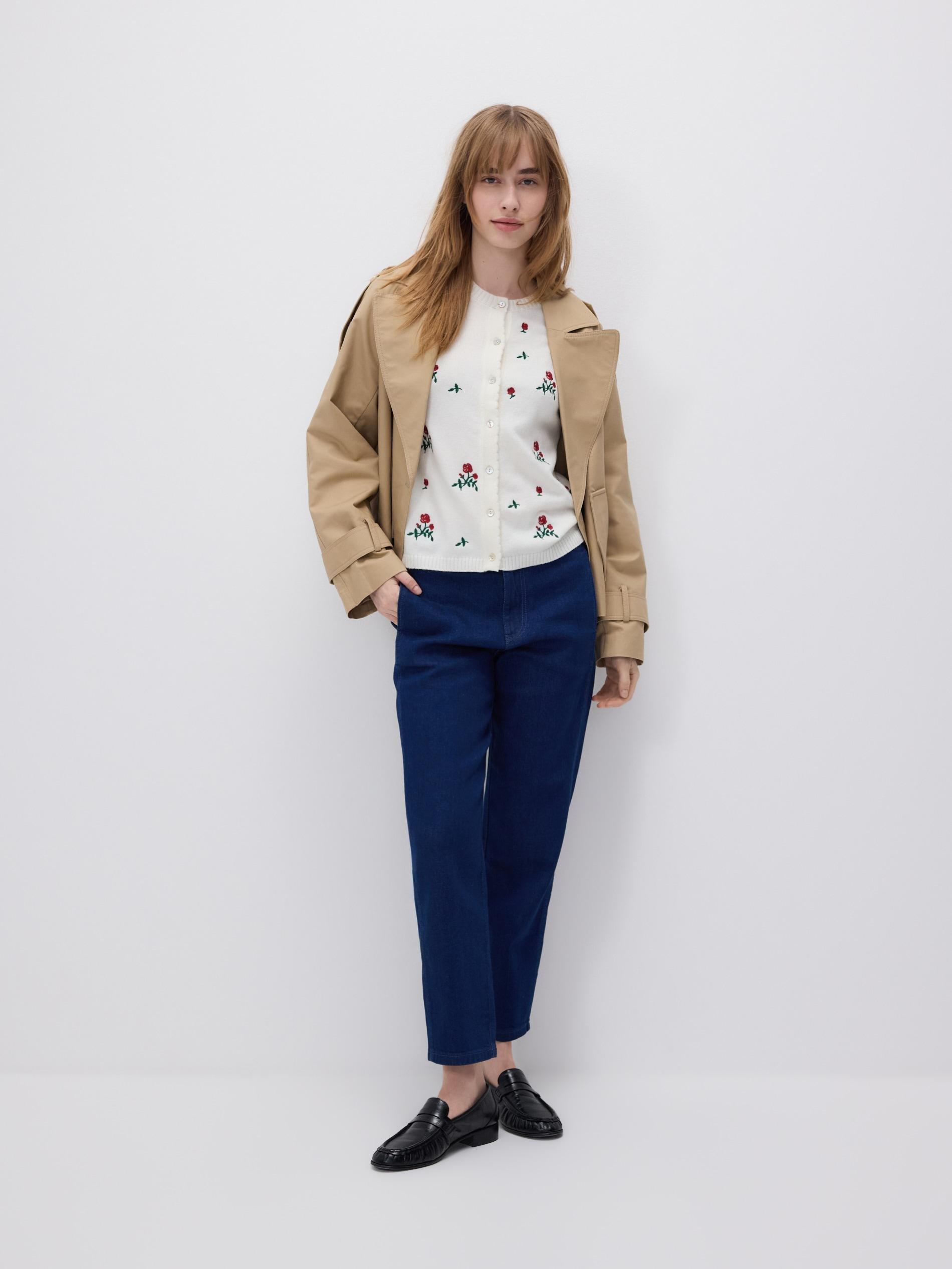 Cream Short Sleeve Cardigan, Ivory, large image number 0