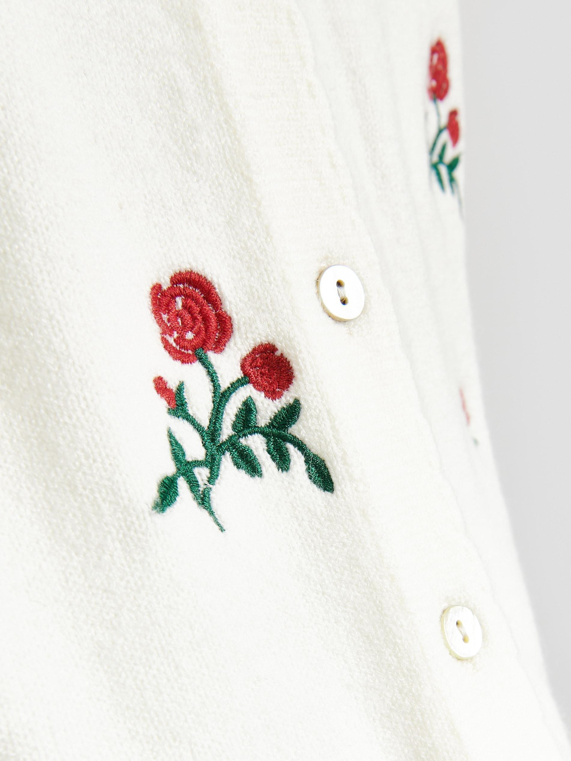 Cream Short Sleeve Cardigan, Ivory, medium