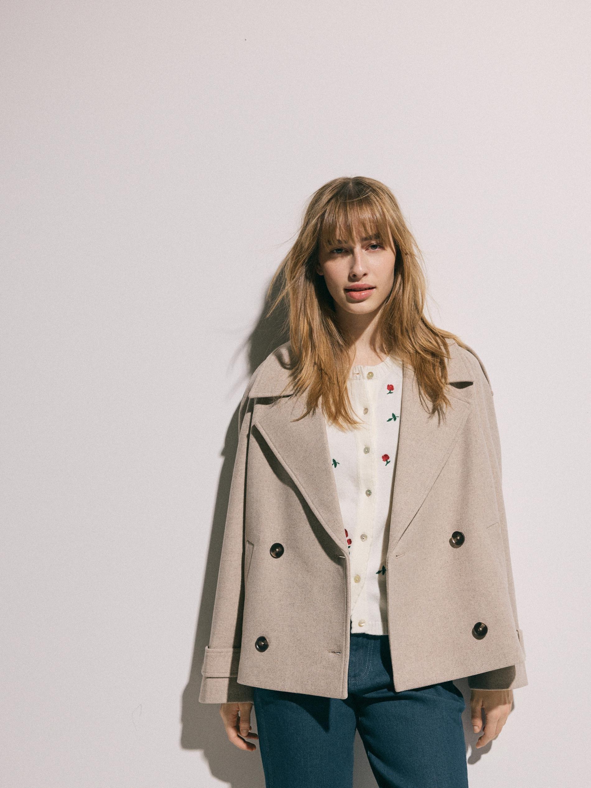 Cream Short Sleeve Cardigan, Ivory, large image number 3