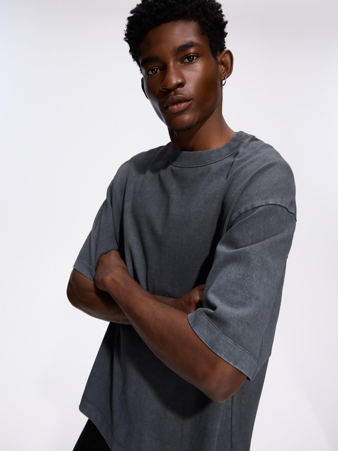Grey Loose T-Shirt With Washed Effect, Grey, large image number 0