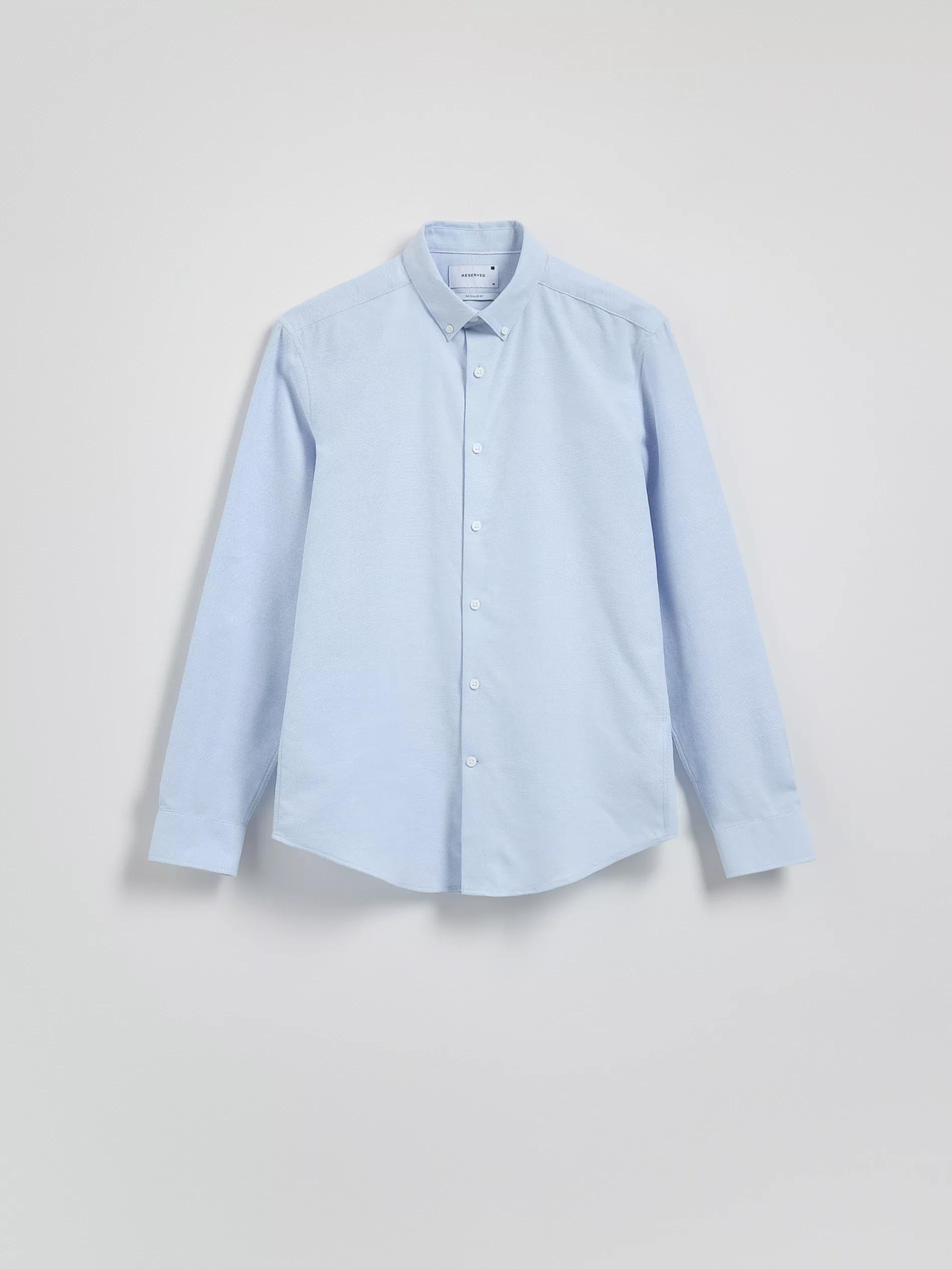 Blue Structural Fabric Regular Fit Shirt, , large image number 1