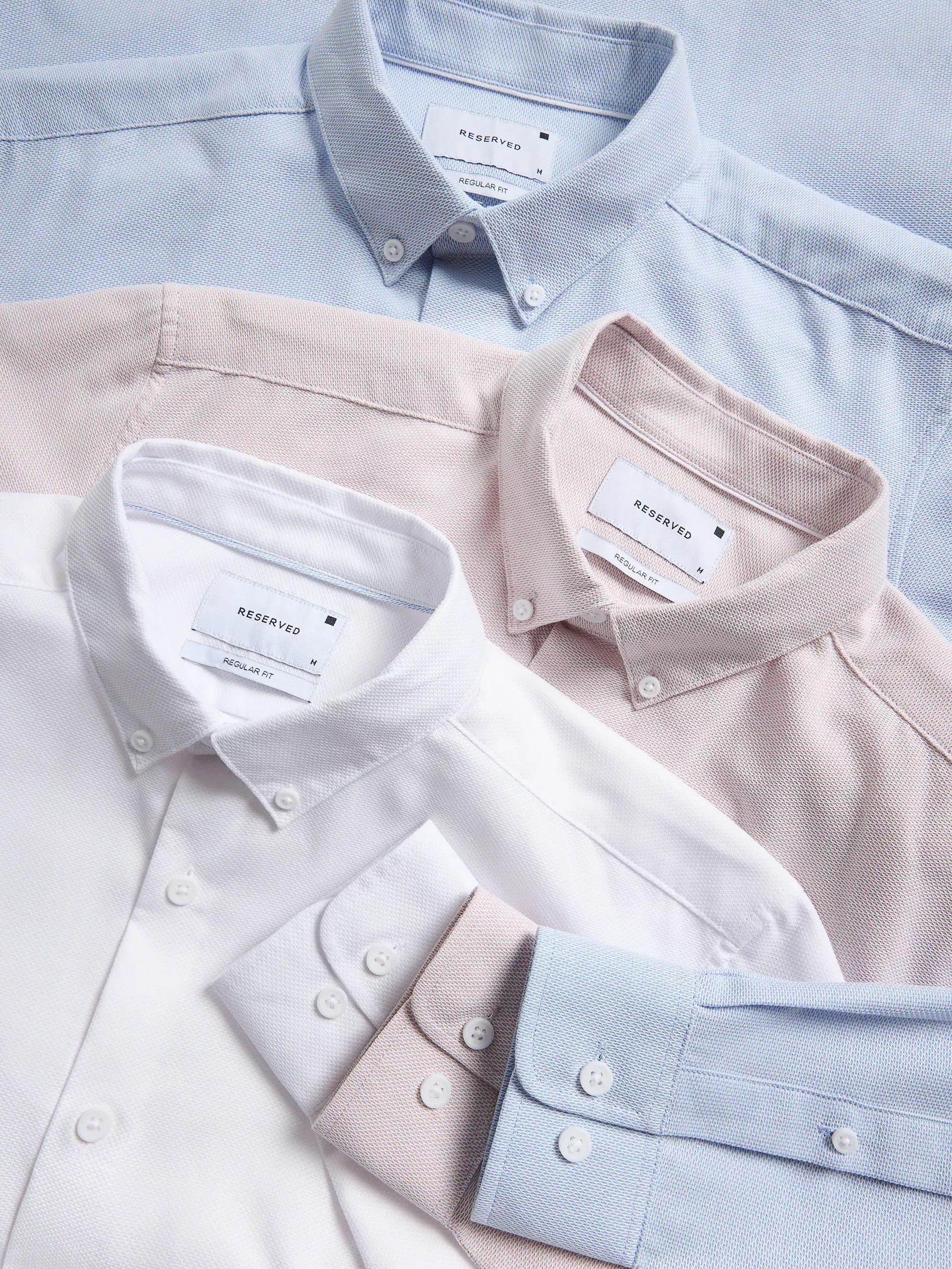 Blue Structural Fabric Regular Fit Shirt, , large image number 2