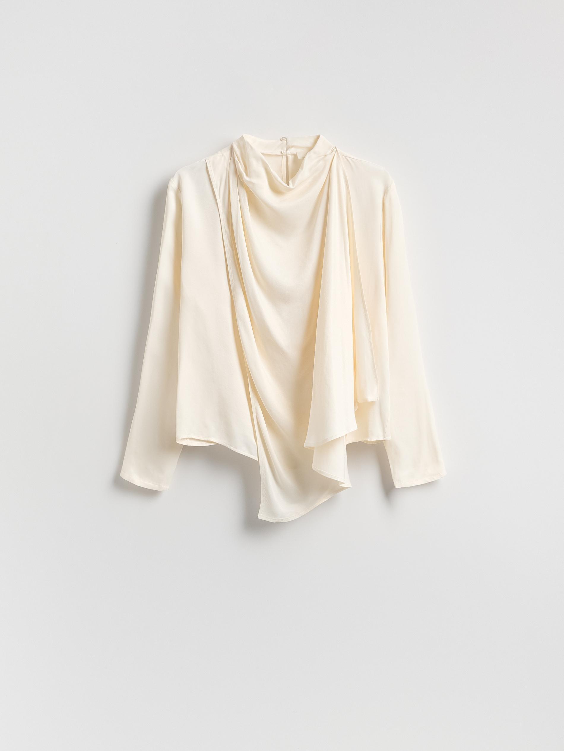 Cream Viscose Blouse, Ivory, large image number 4