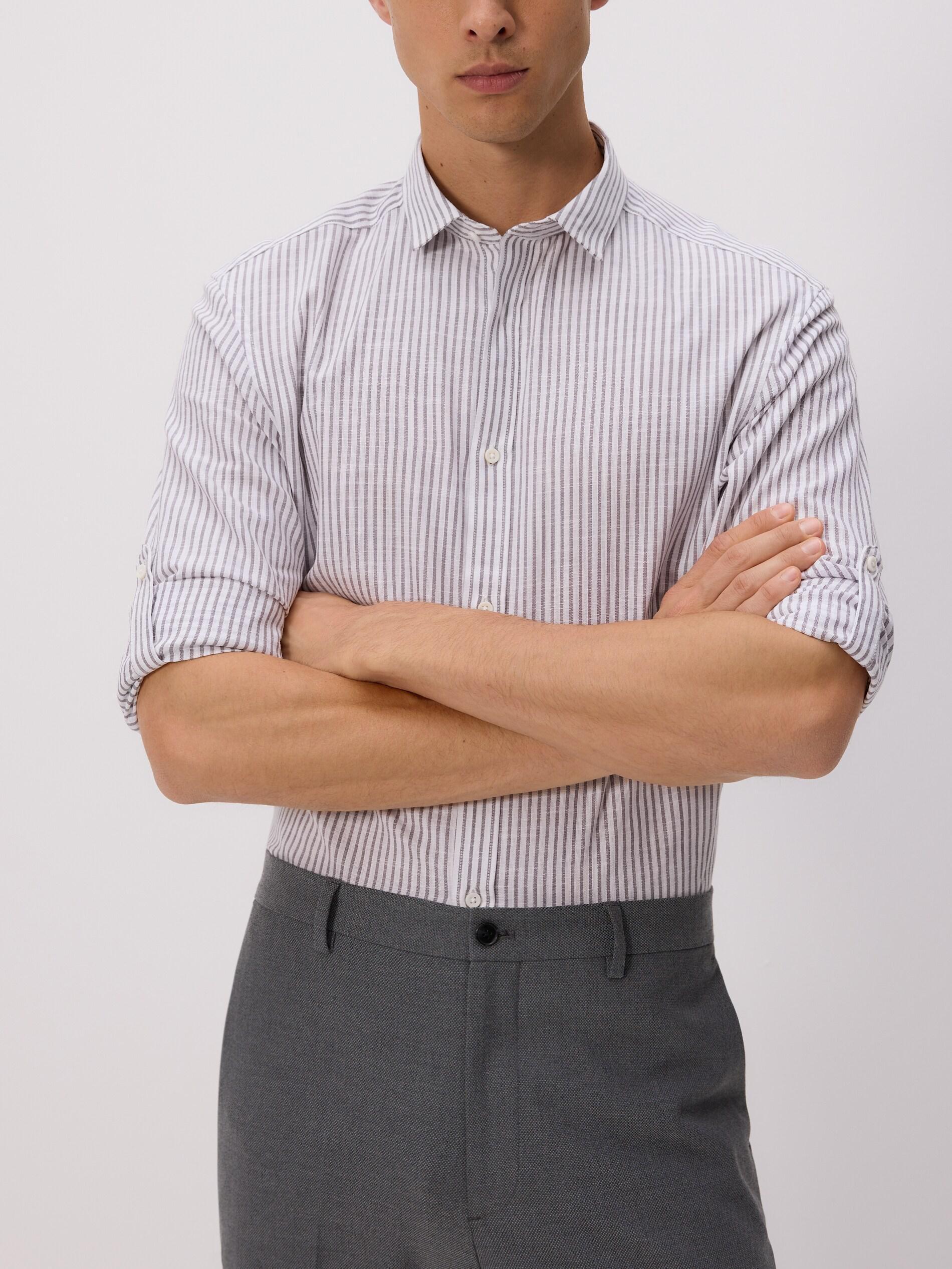 Grey Regular Fit Cotton Shirt, Grey, large image number 3